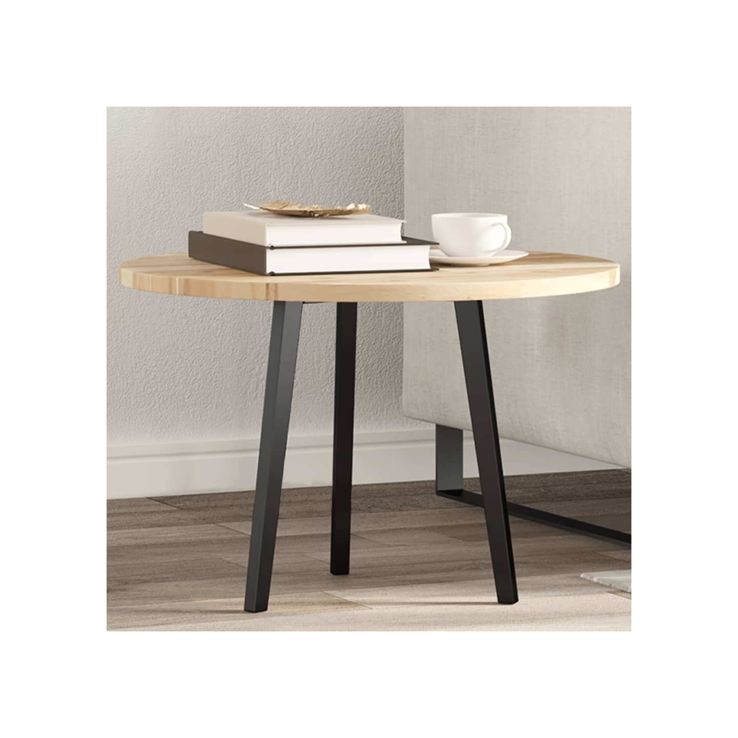 Dessus de table rond Ø60x2 cm bois massif d'acacia