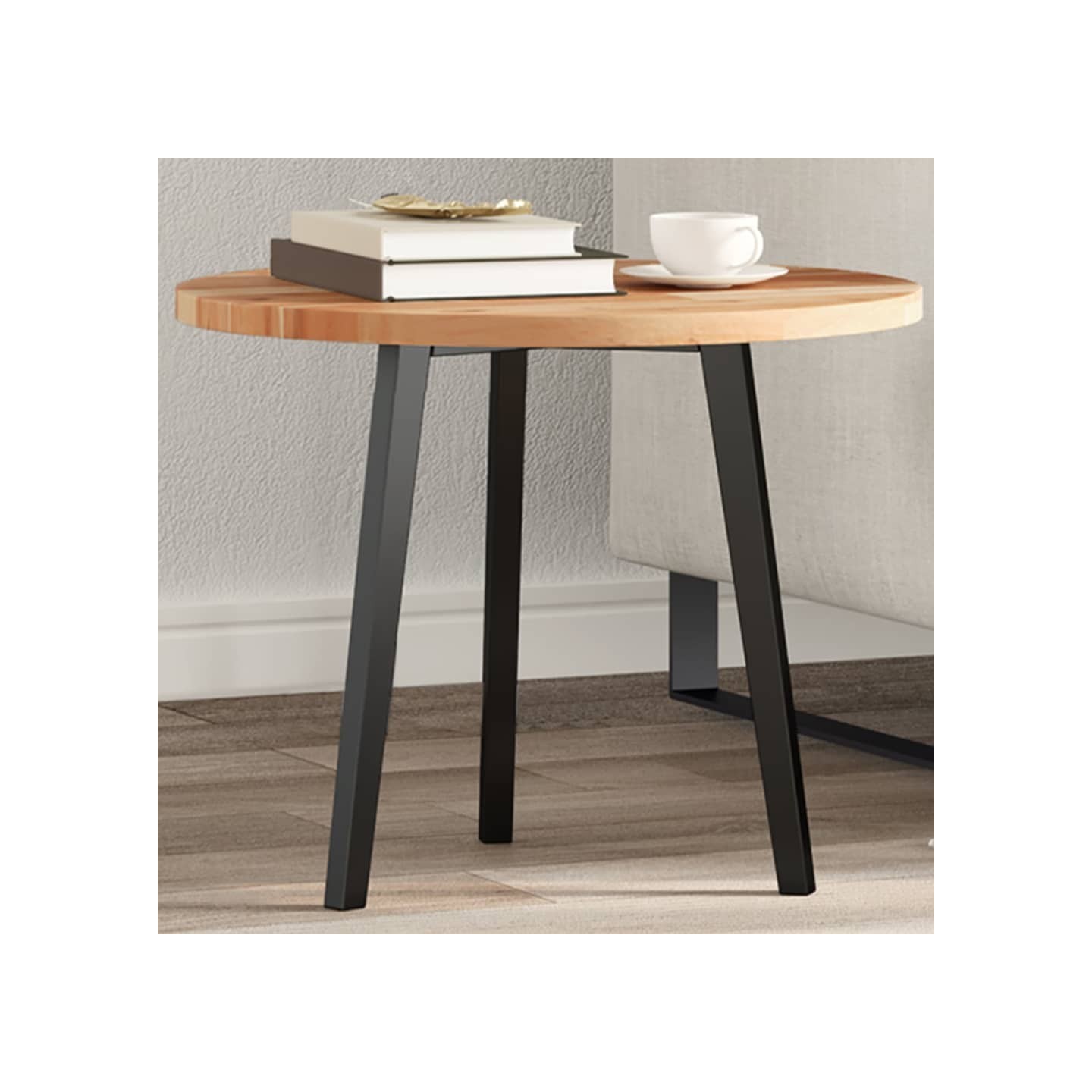 Dessus de table rond Ø50x2 cm bois massif d'acacia