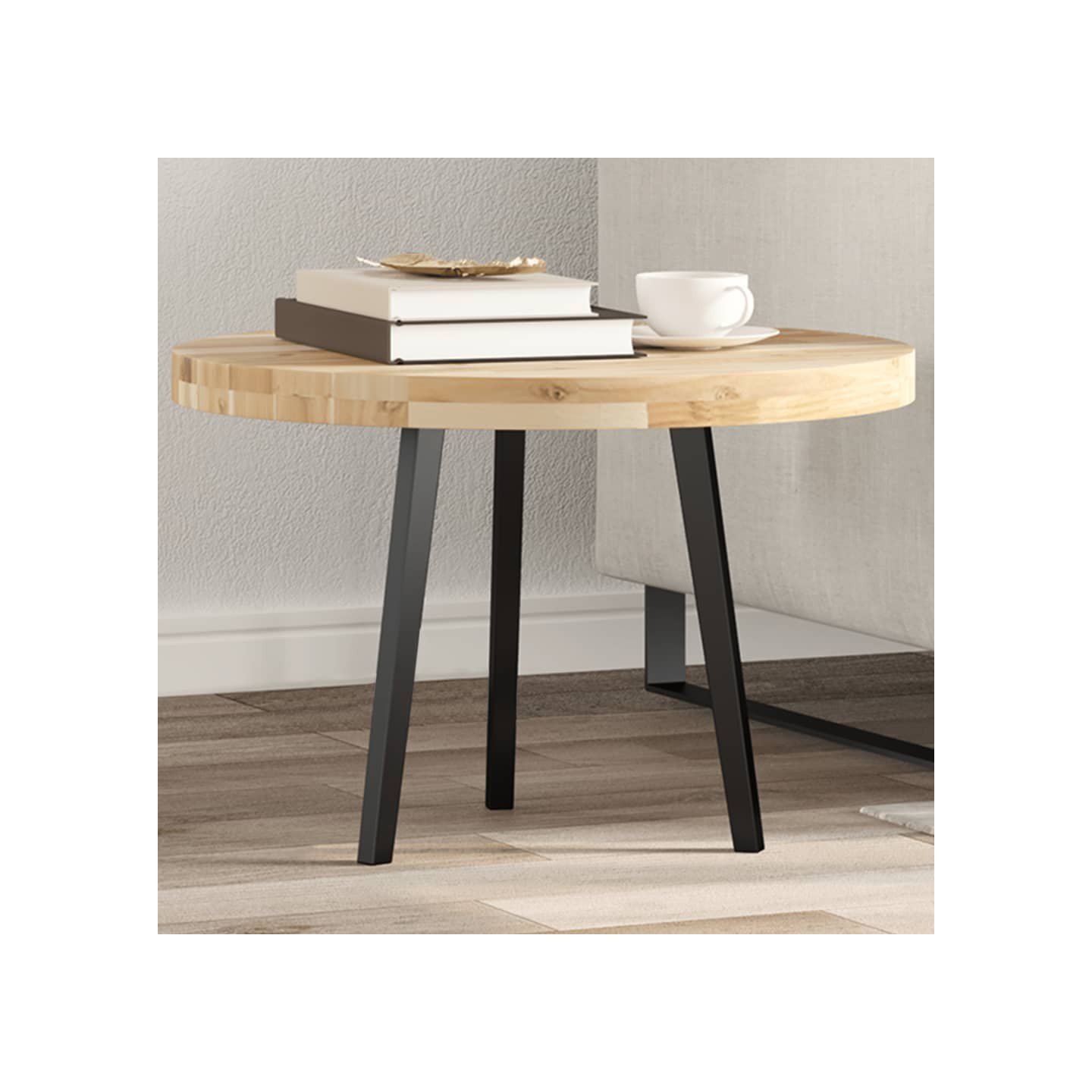 Dessus de table rond Ø60x4 cm bois massif d'acacia