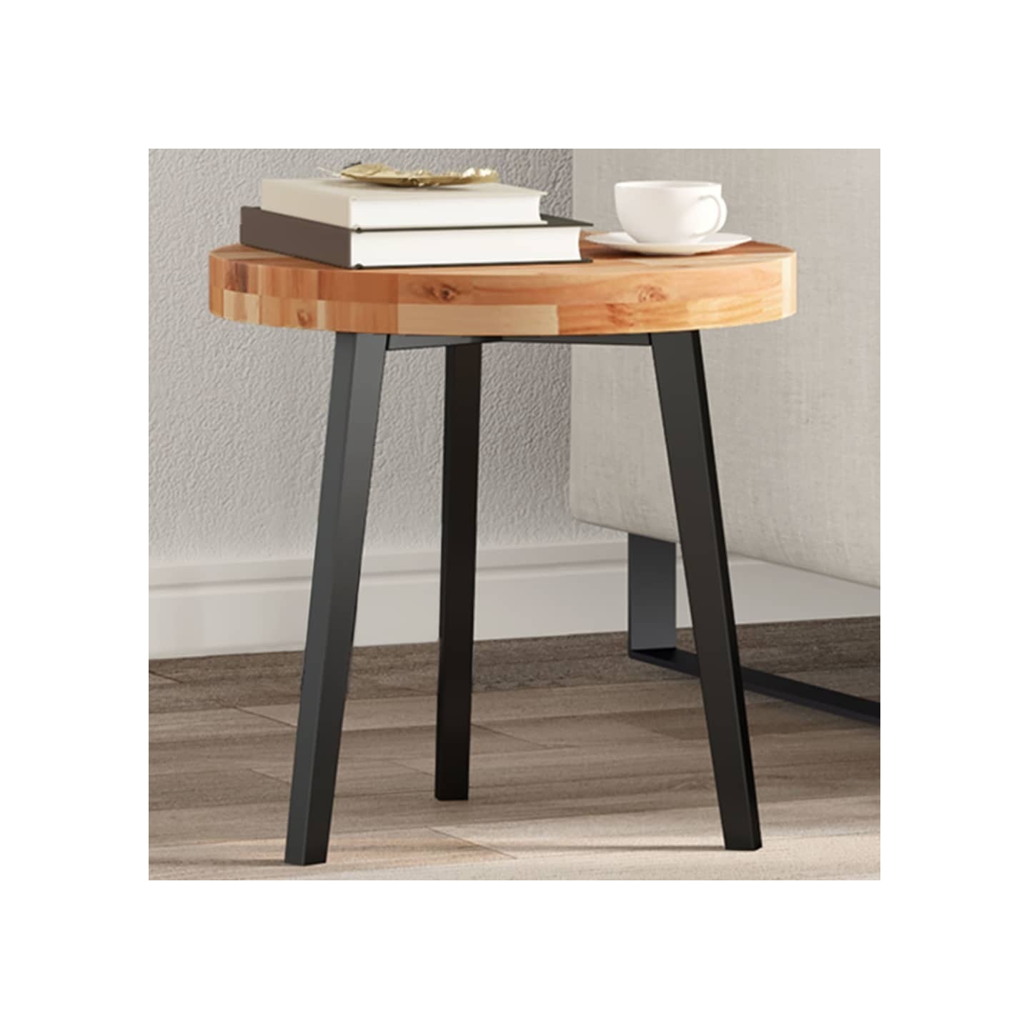 Dessus de table rond Ø40x4 cm bois massif d'acacia
