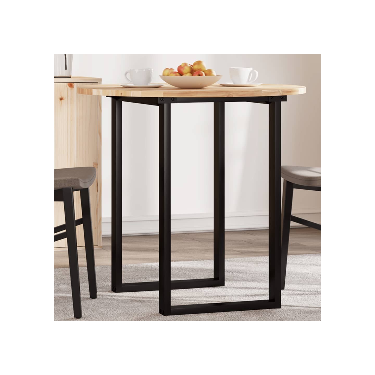 Dessus de table rond Ø80x2 cm bois massif d'acacia