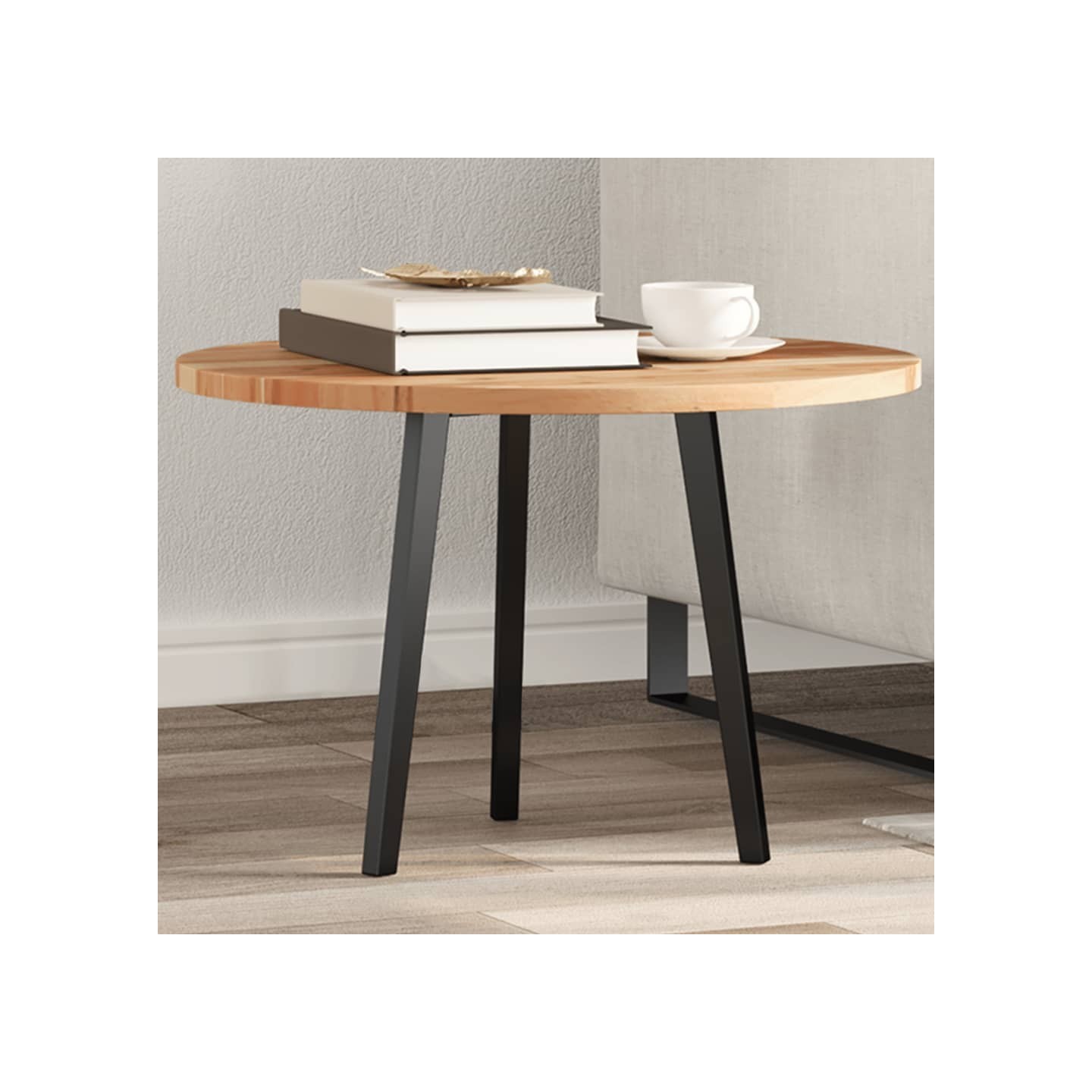 Dessus de table rond Ø60x2 cm bois massif d'acacia