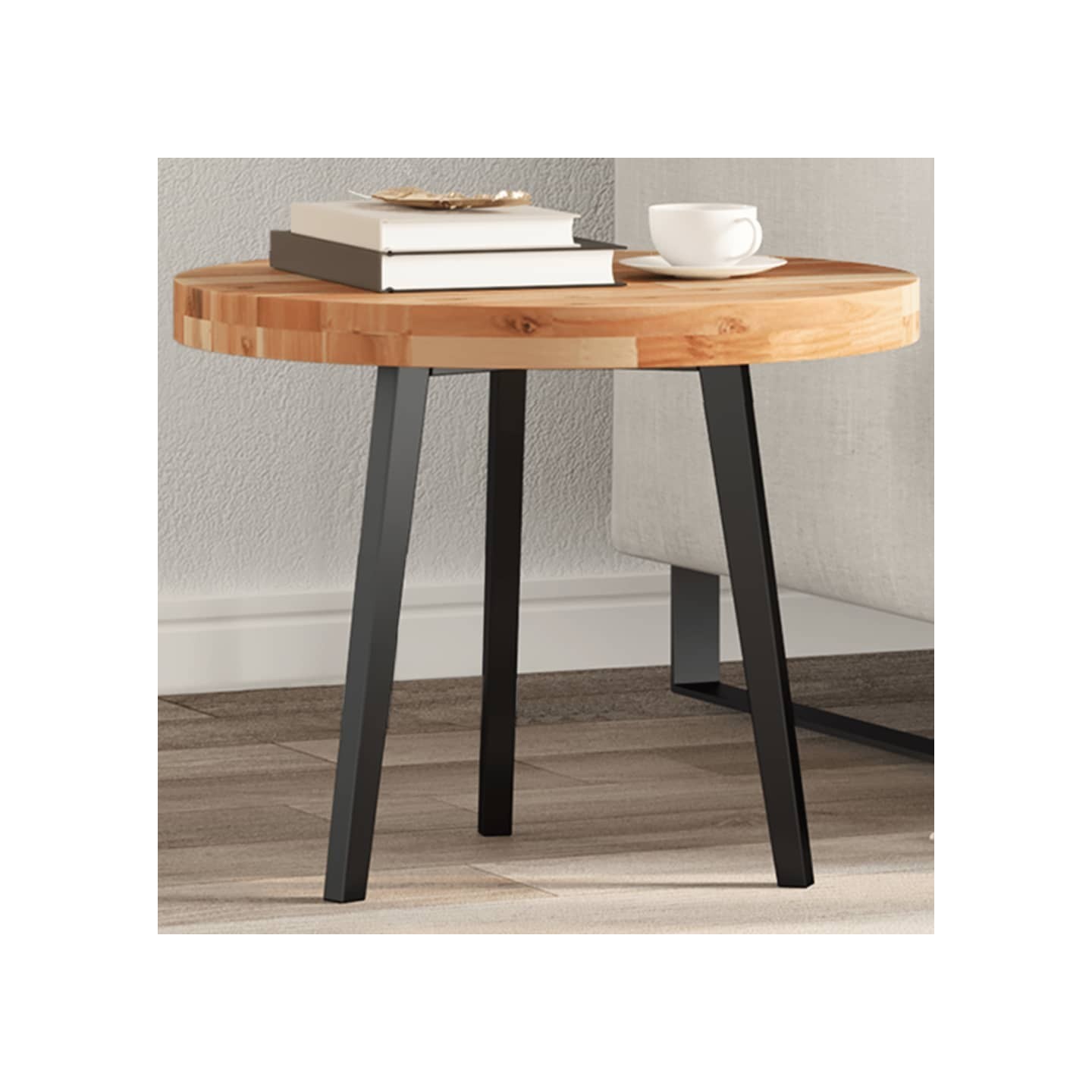 Dessus de table rond Ø50x4 cm bois massif d'acacia