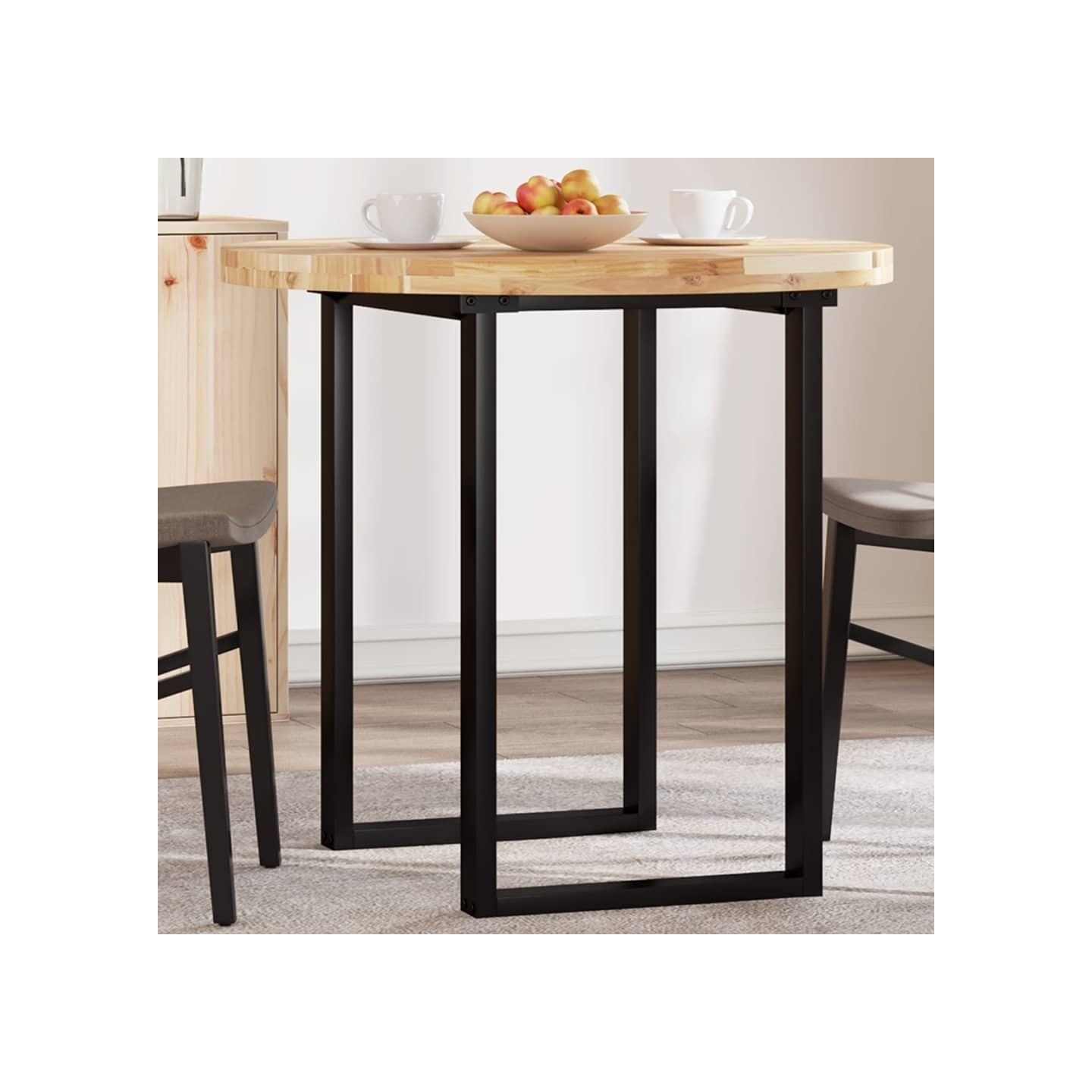 Dessus de table rond Ø80x4 cm bois massif d'acacia