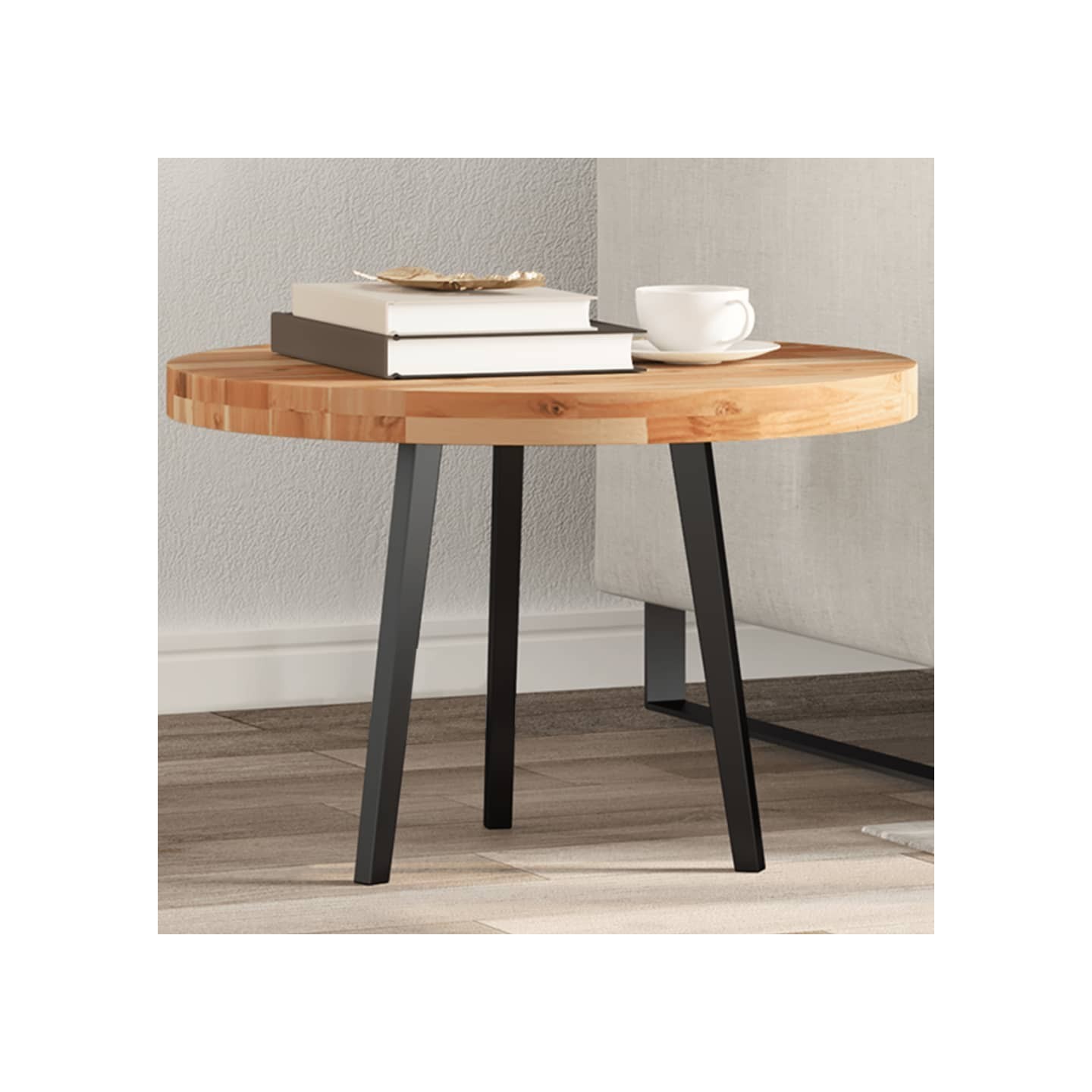 Dessus de table rond Ø60x4 cm bois massif d'acacia