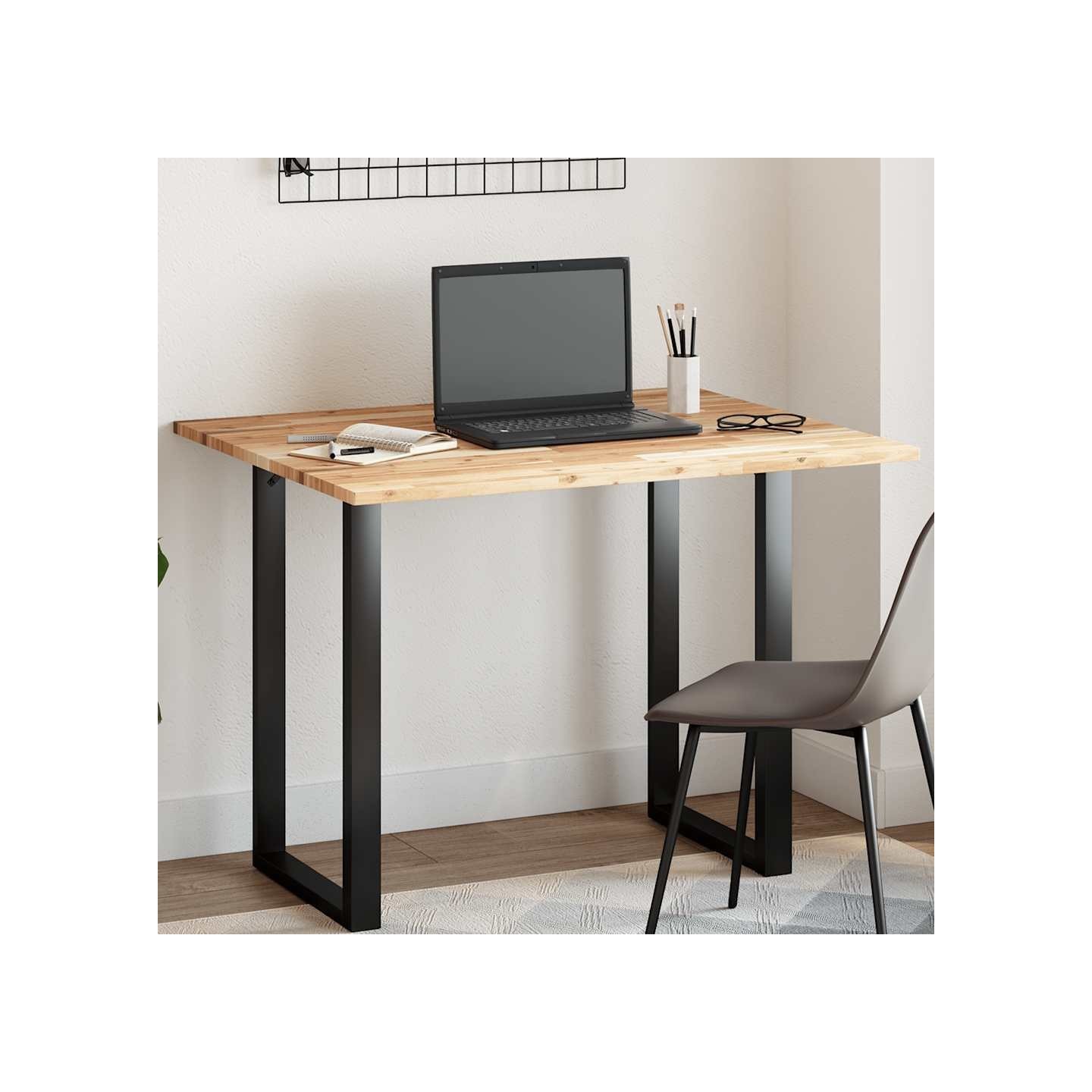 Dessus de table rectangulaire 100x80x2 cm bois massif d'acacia