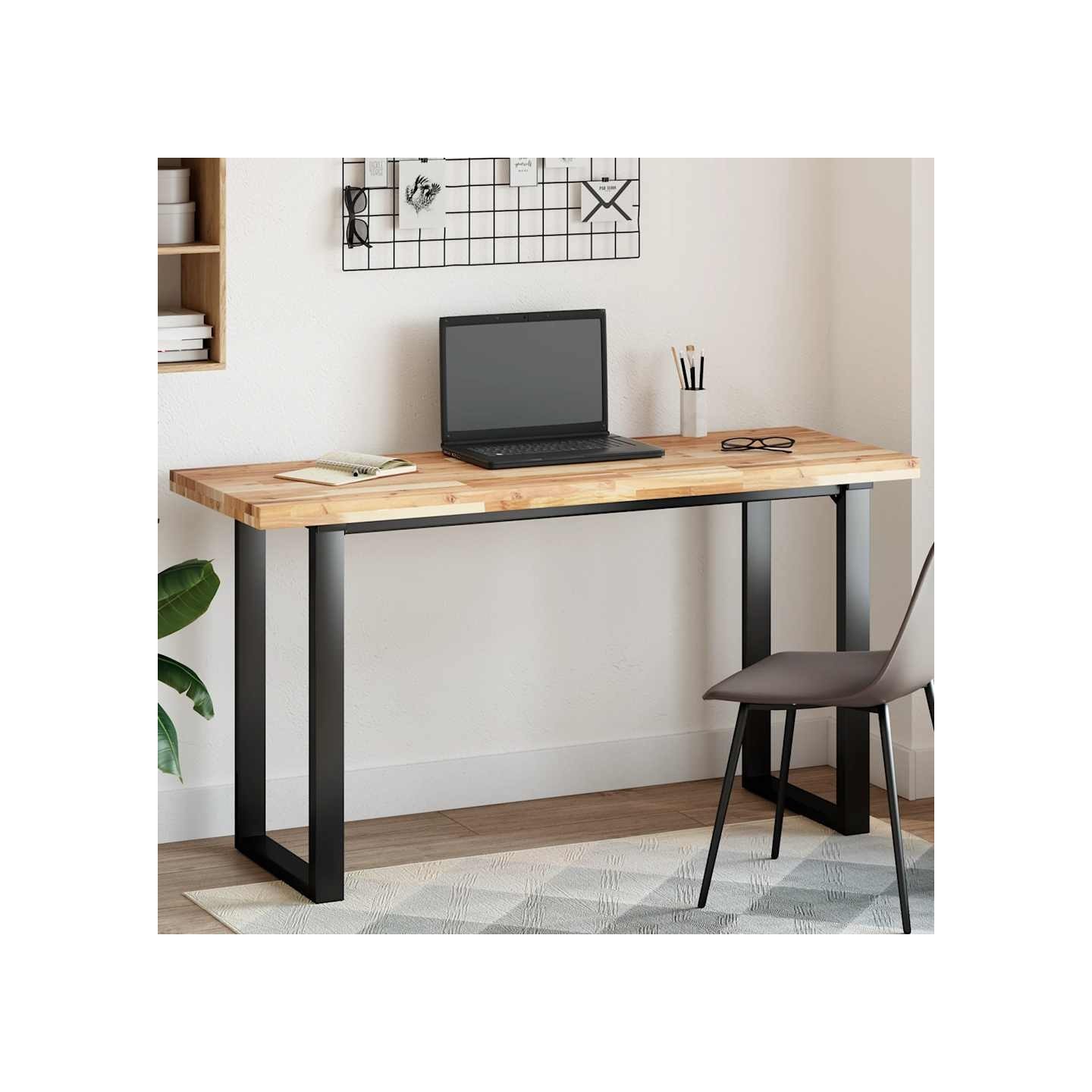 Dessus de table rectangulaire 140x50x4 cm bois massif d'acacia
