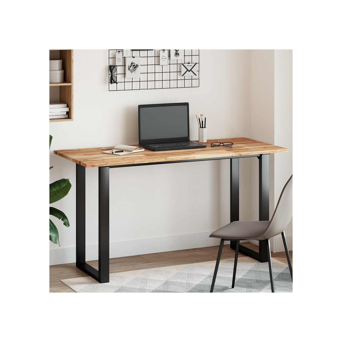 Dessus de table rectangulaire 140x60x2 cm bois massif d'acacia