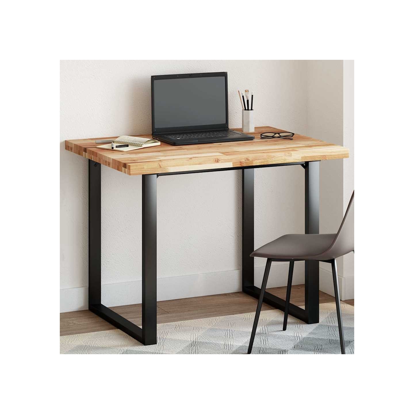 Dessus de table rectangulaire 100x80x4 cm bois massif d'acacia