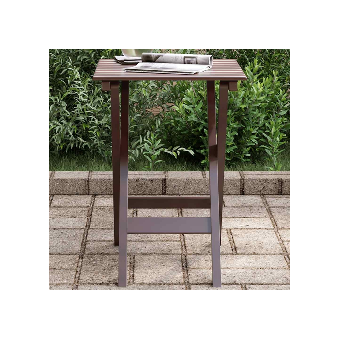 Table d’appoint pliable marron bois de peuplier massif