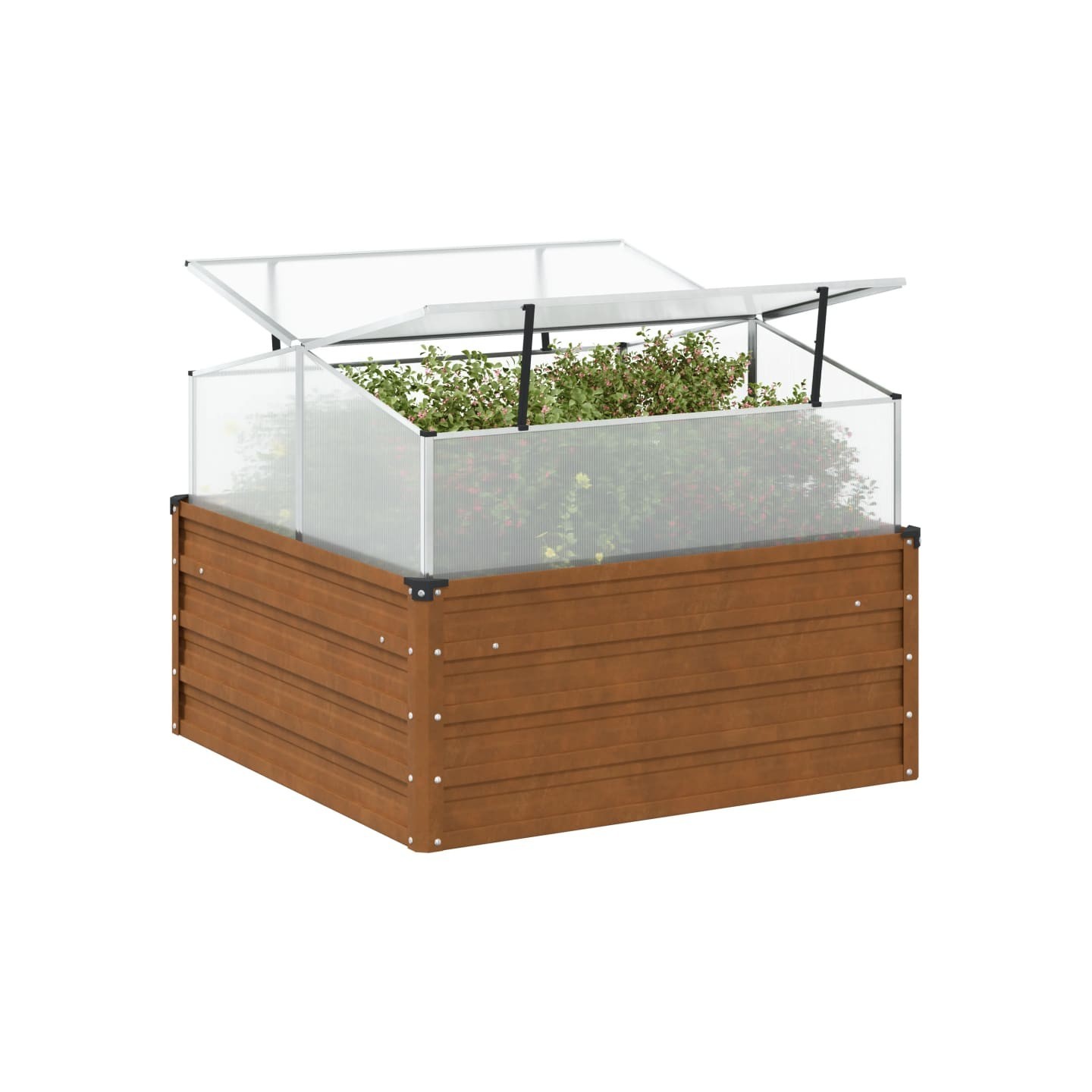 Jardinière de jardin avec serre acier résistant aux intempéries