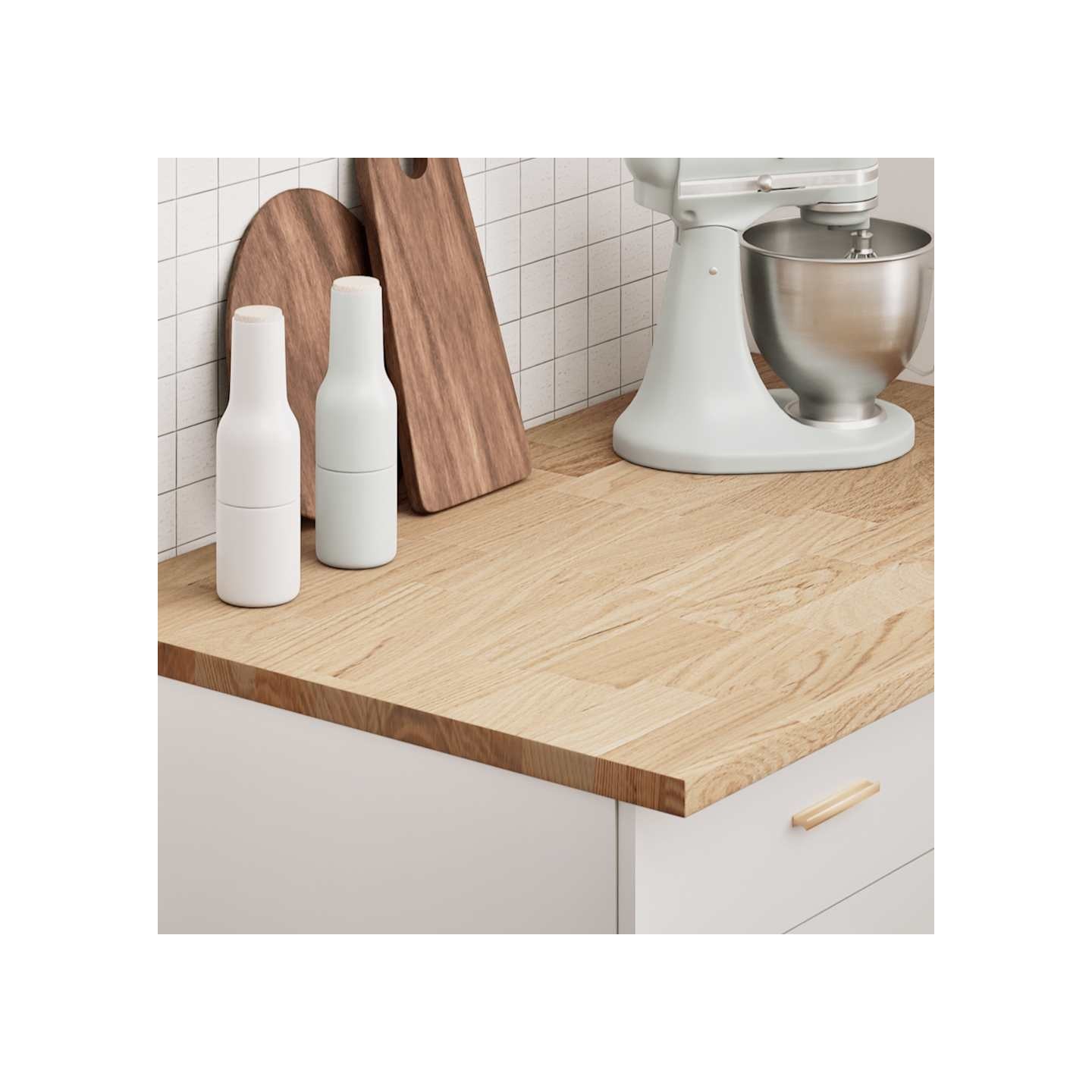 Plan de travail de cuisine bois de chêne massif rectangulaire