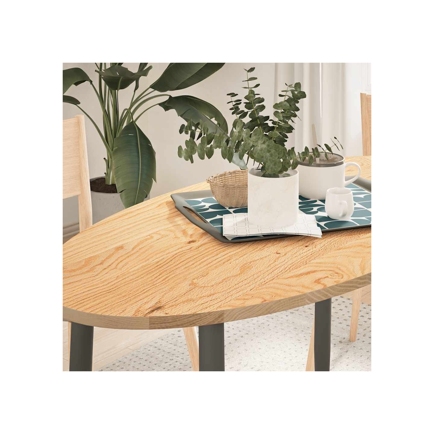 Dessus de table 120x60x2 cm bois de chêne massif ovale