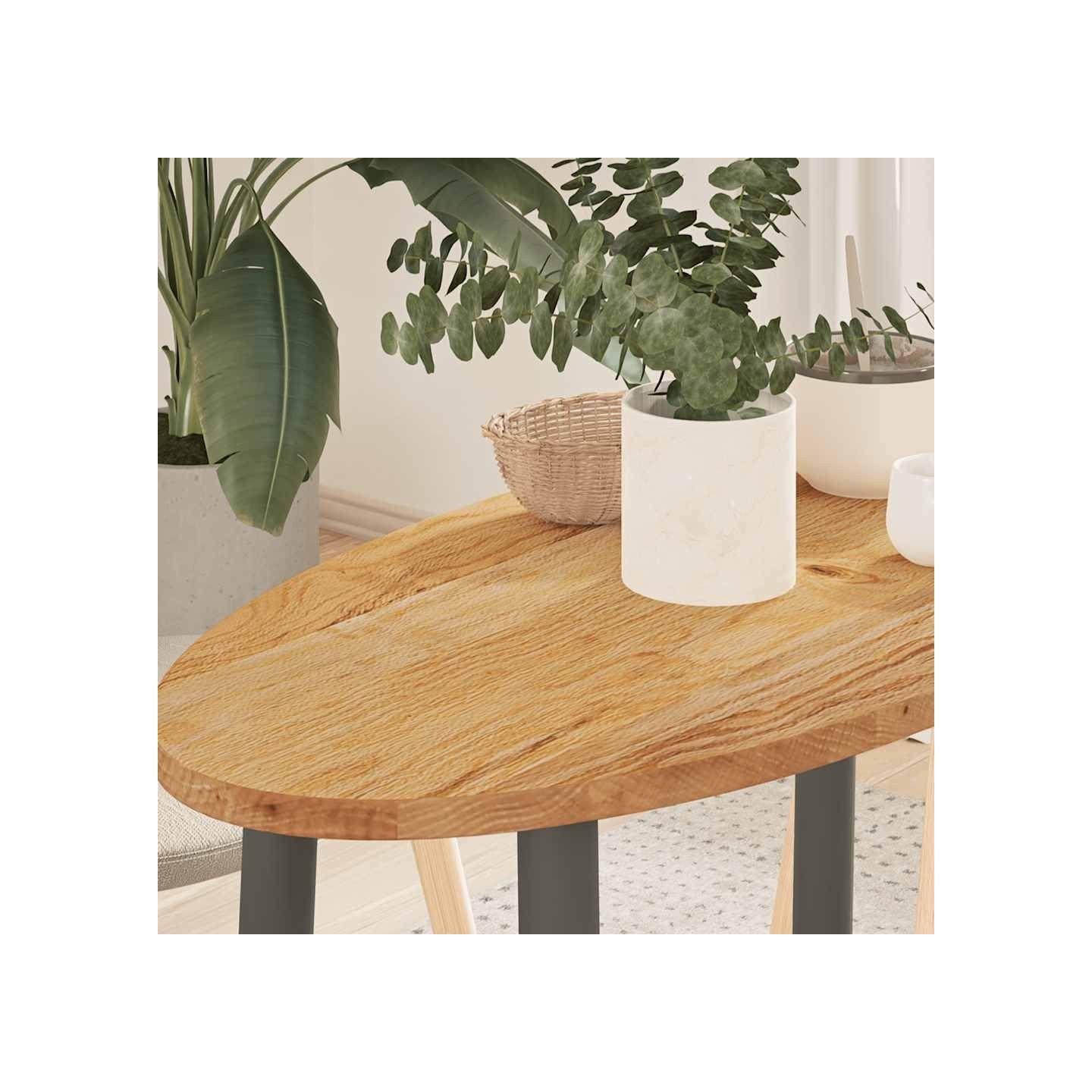 Dessus de table 80x40x2 cm bois de chêne massif ovale