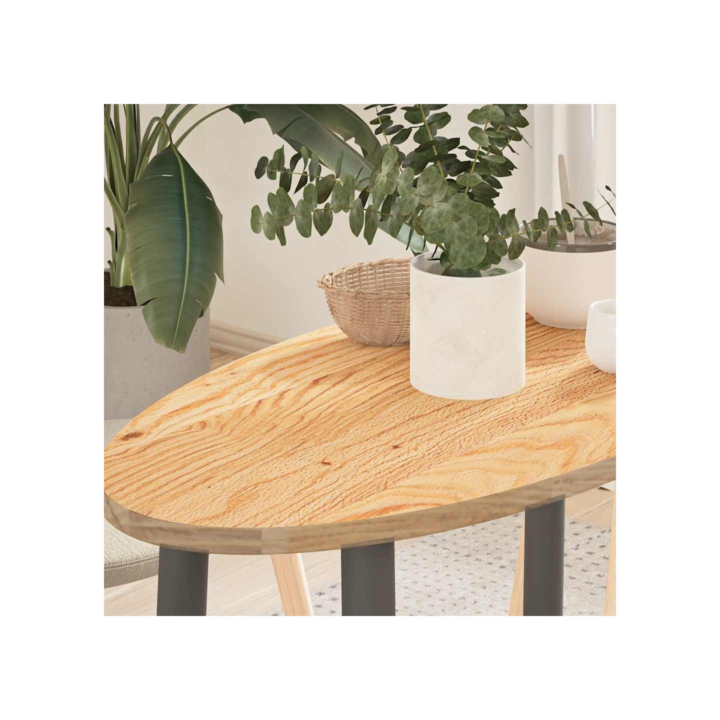 Dessus de table 80x40x2 cm bois de chêne massif ovale
