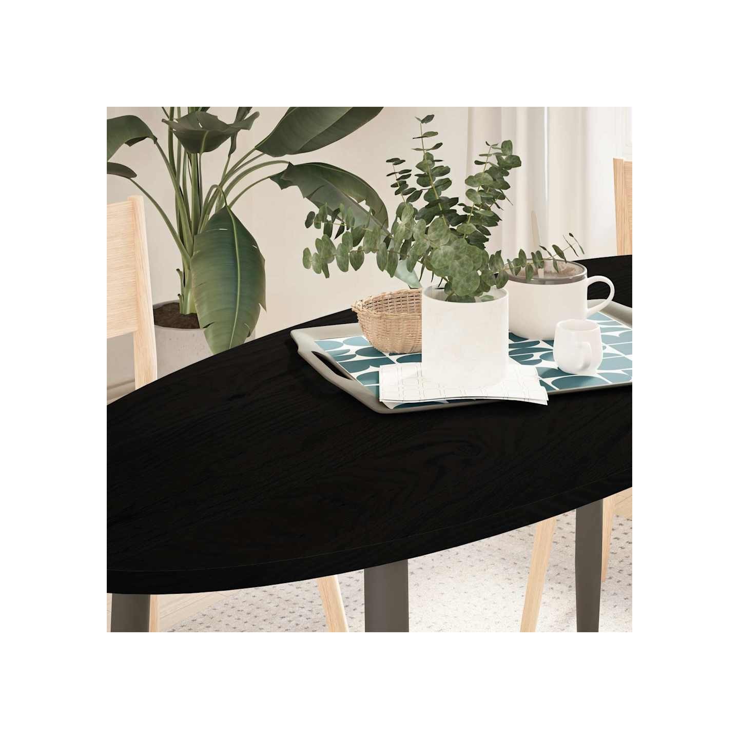 Dessus de table 140x60x2 cm bois de chêne massif ovale