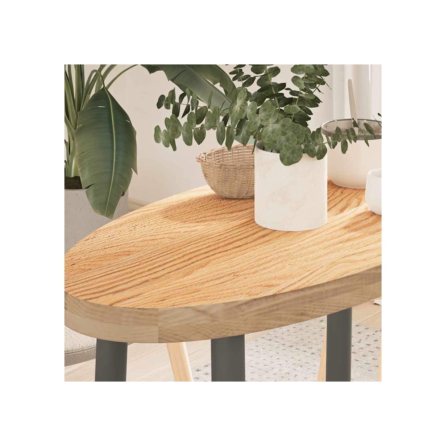 Dessus de table 80x40x4 cm bois de chêne massif ovale