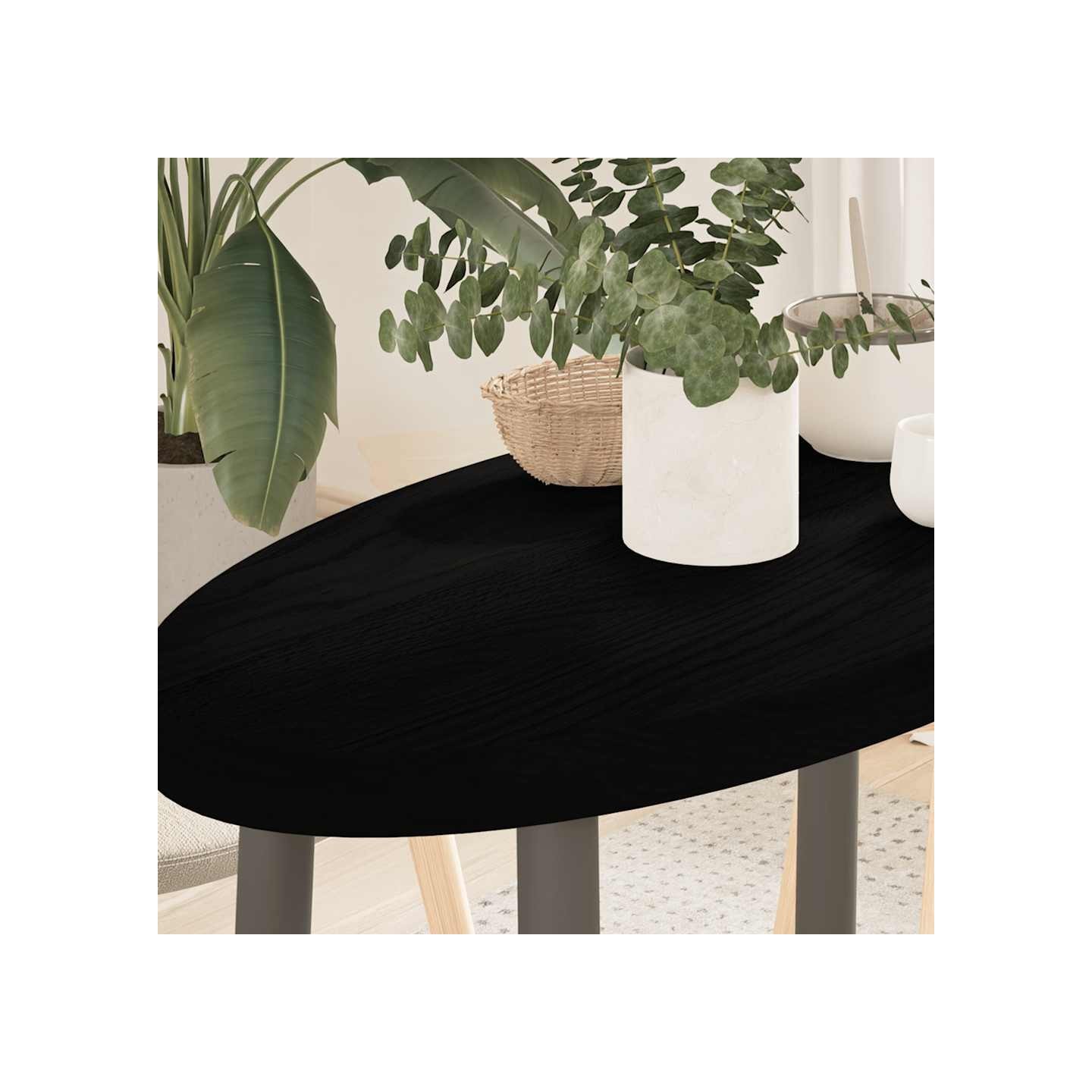 Dessus de table marron foncé 80x40x4 cm bois chêne massif ovale
