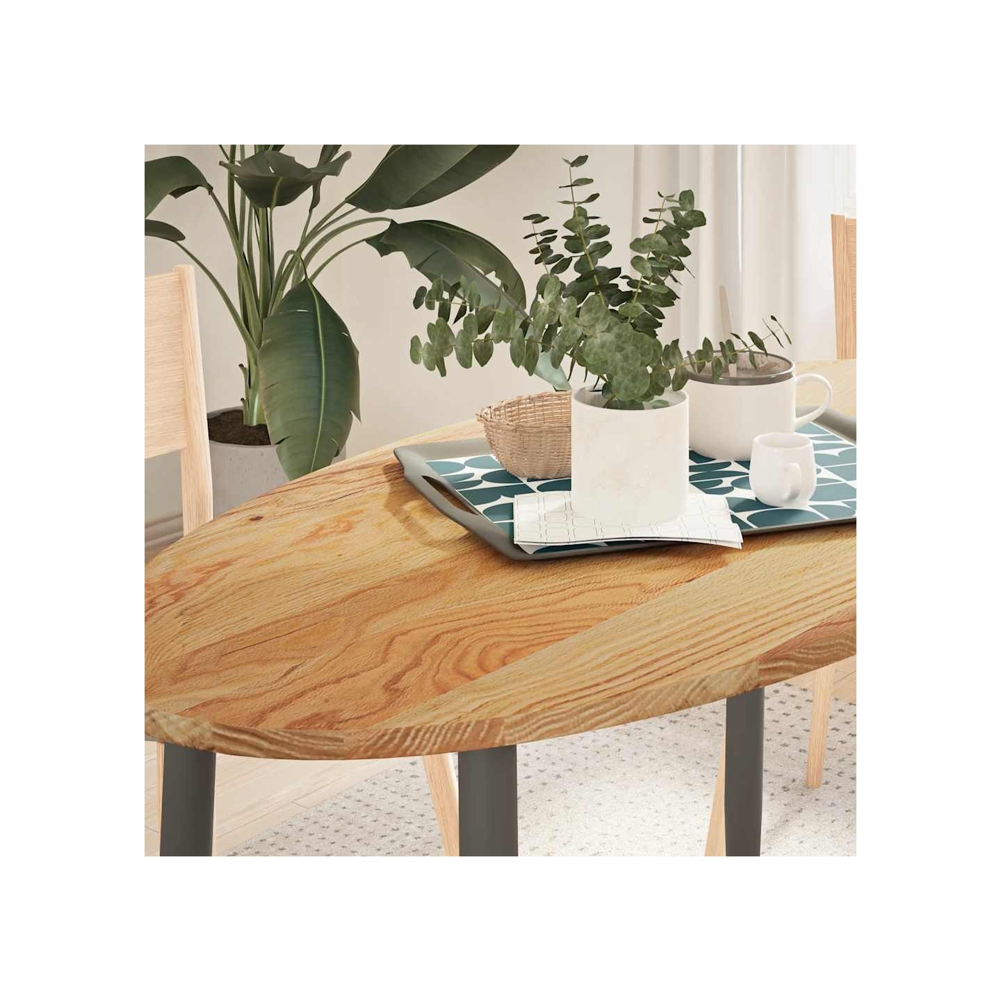 Dessus de table 120x60x2 cm bois de chêne massif ovale