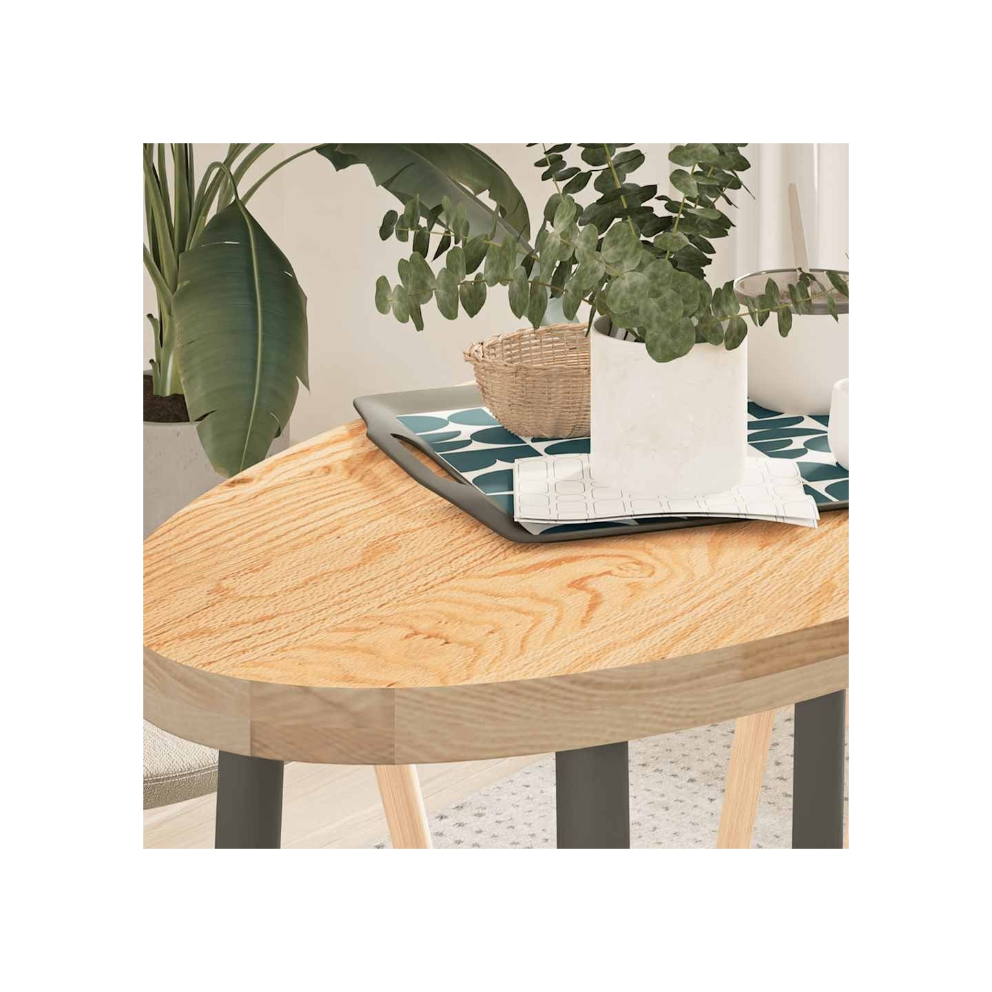 Dessus de table 100x50x4 cm bois de chêne massif ovale