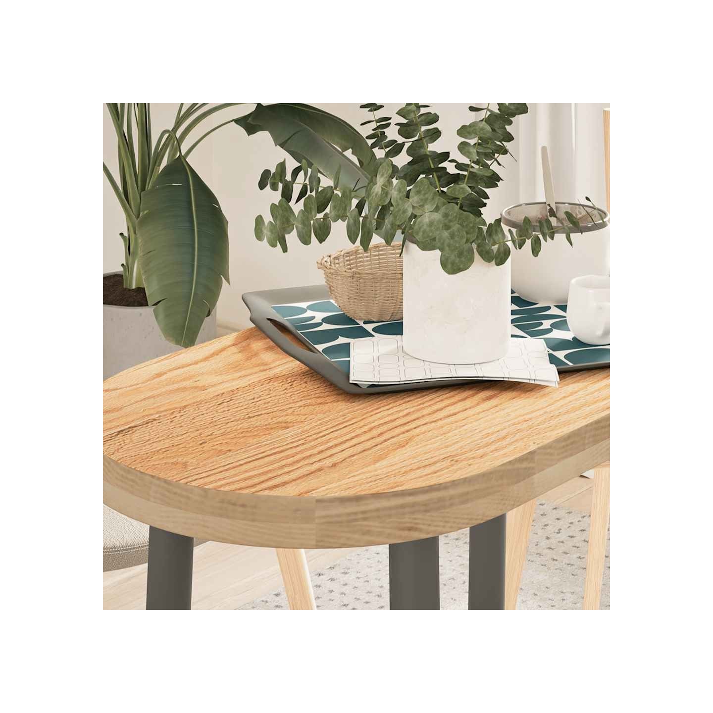 Dessus de table 80x40x4 cm bois de chêne massif ovale