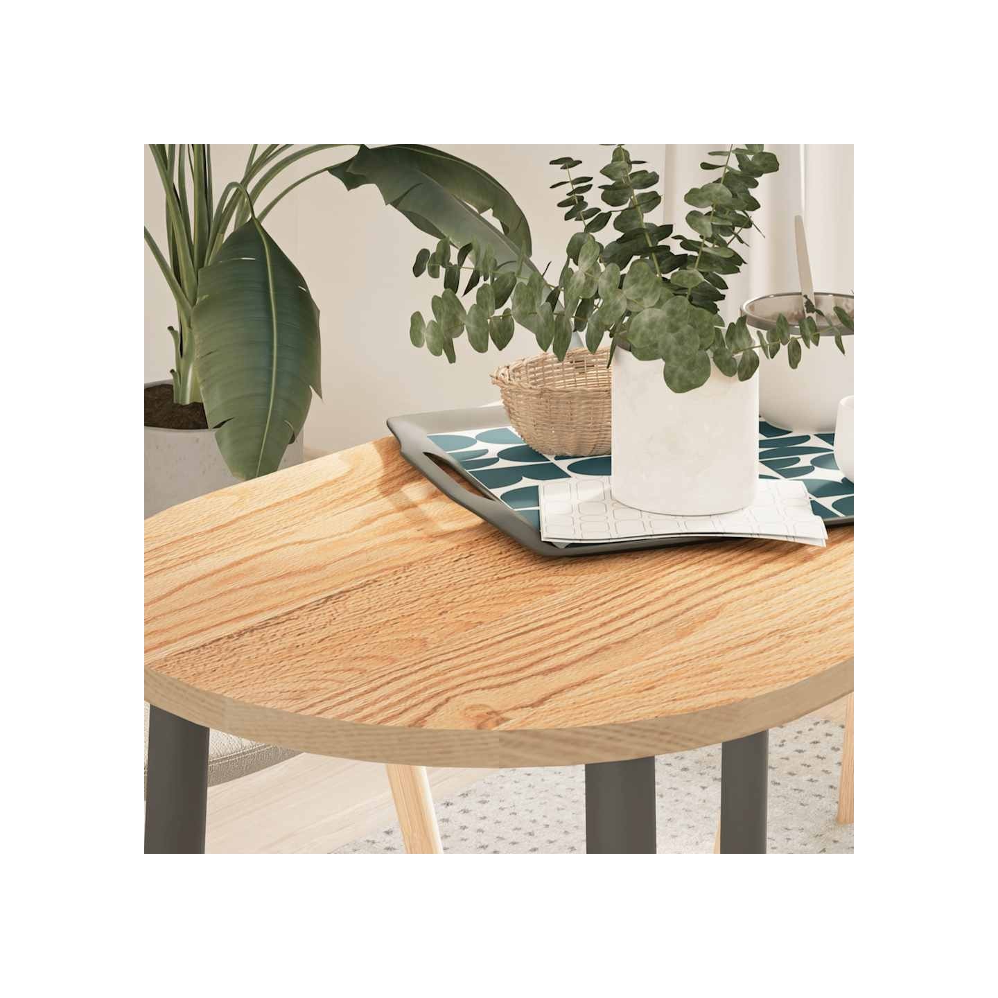 Dessus de table 100x50x2 cm bois de chêne massif ovale