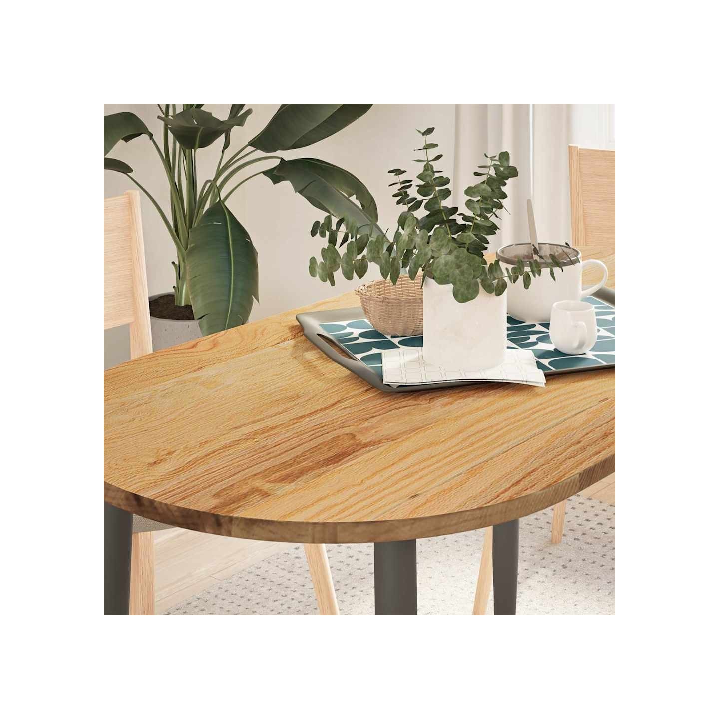 Dessus de table 120x60x2 cm bois de chêne massif ovale