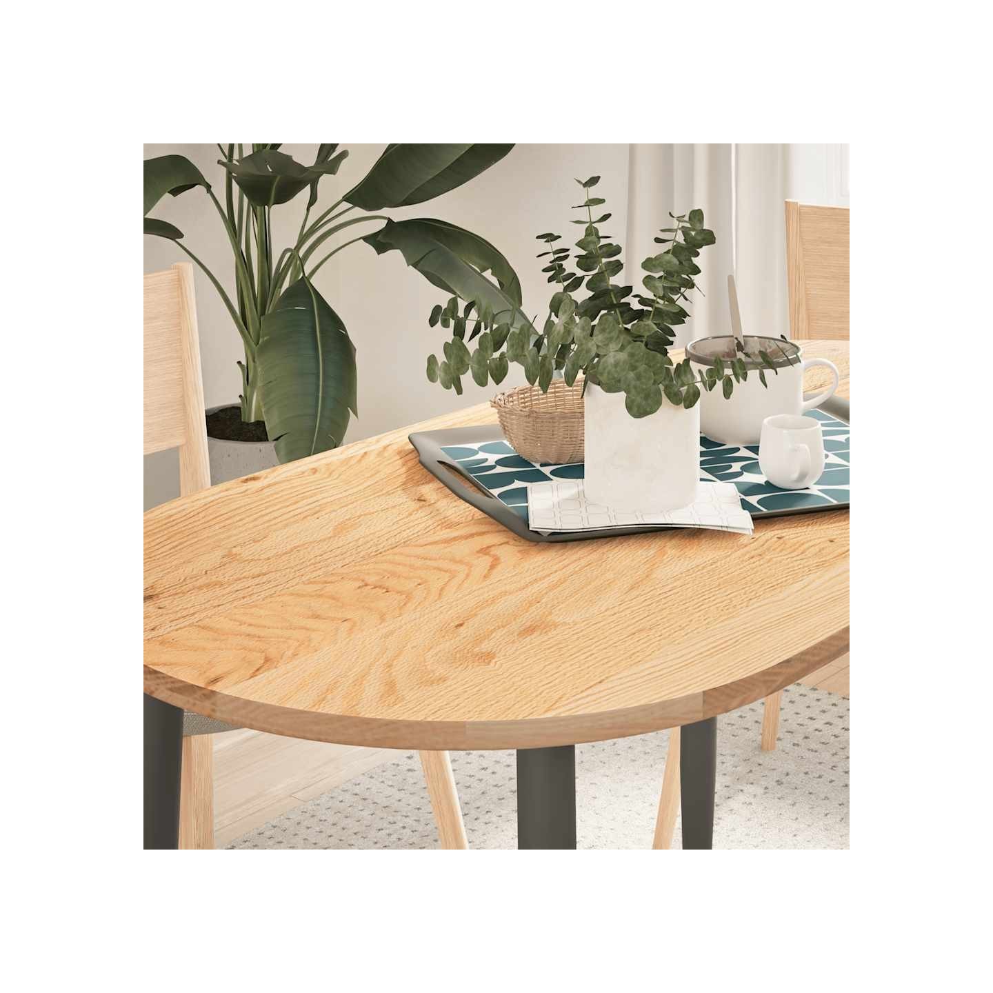 Dessus de table 120x60x2 cm bois de chêne massif ovale
