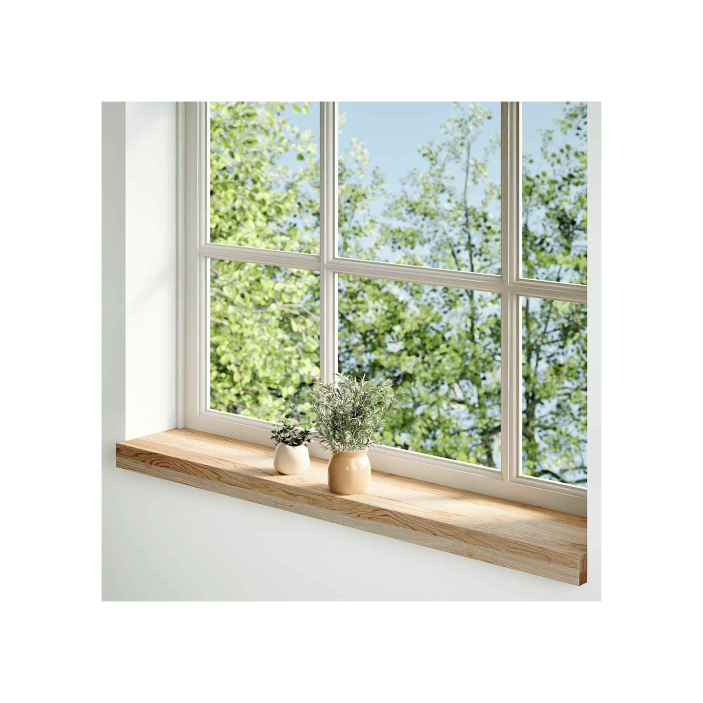 Appuis de fenêtre 2 pcs bois de chêne massif non traité