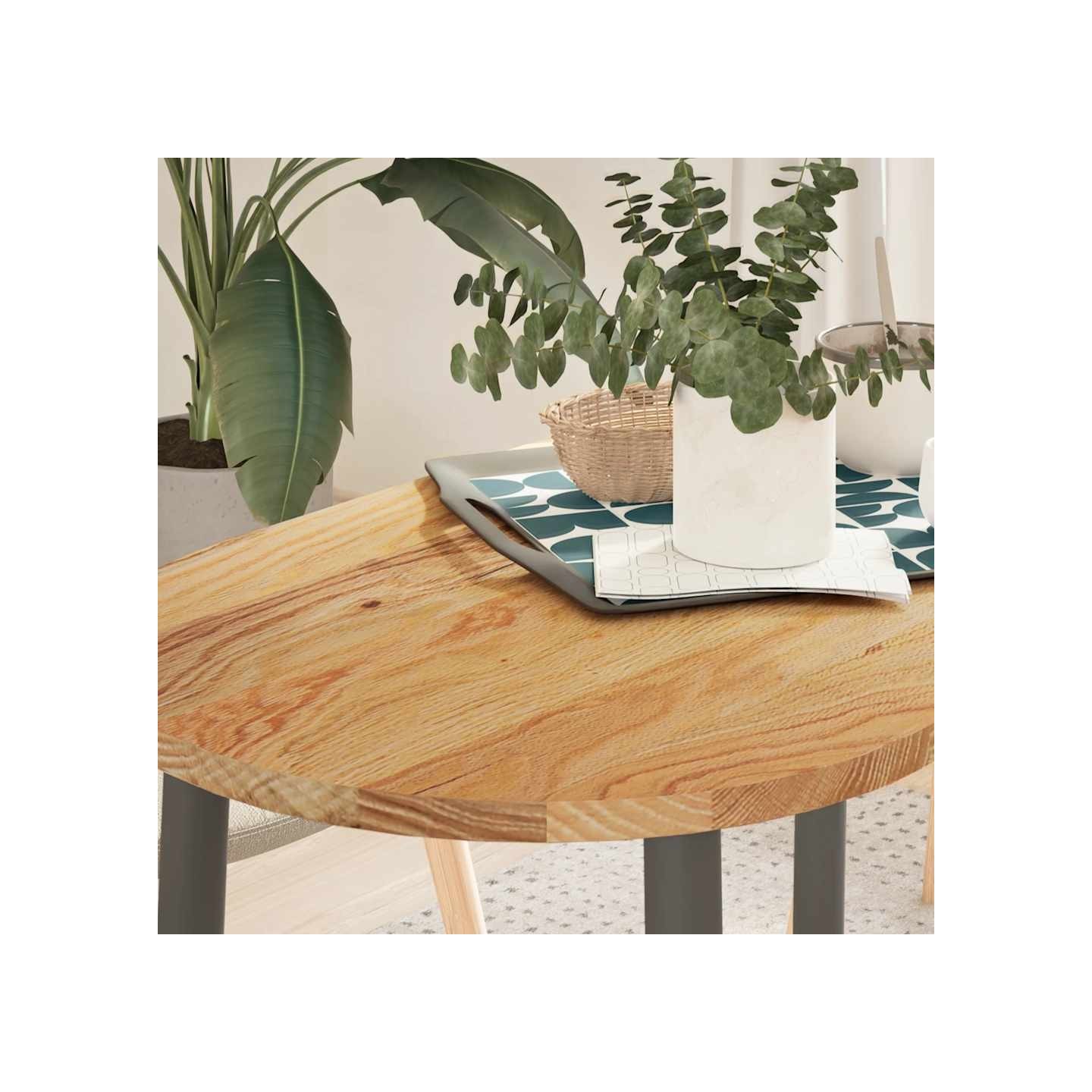 Dessus de table 100x50x2 cm bois de chêne massif ovale