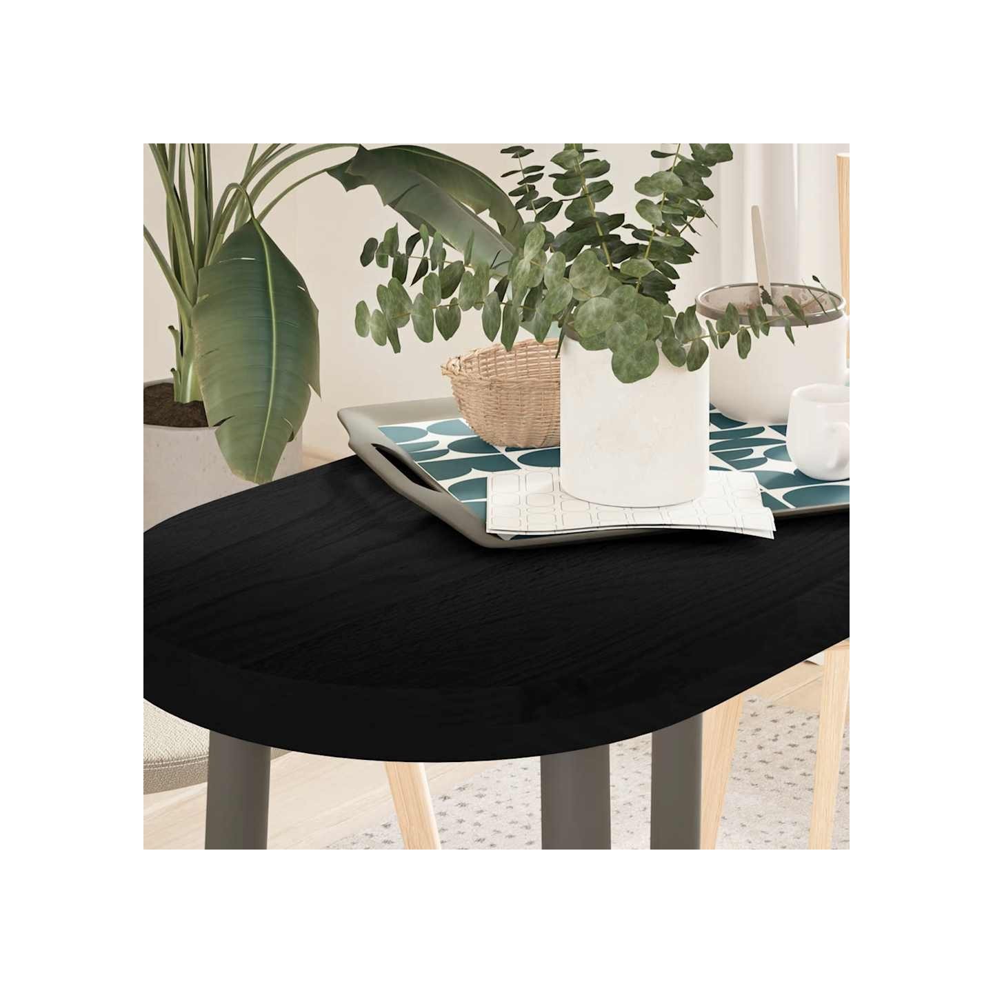 Dessus de table marron foncé 80x40x4 cm bois chêne massif ovale