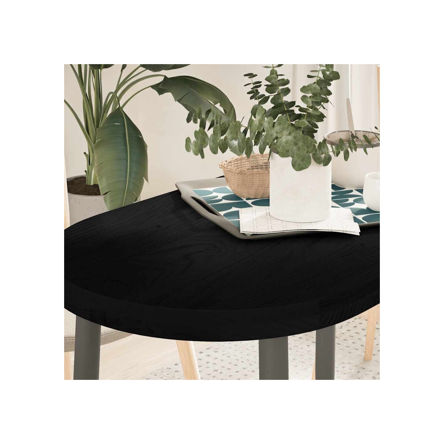 Dessus de table marron foncé 100x50x4cm bois chêne massif ovale