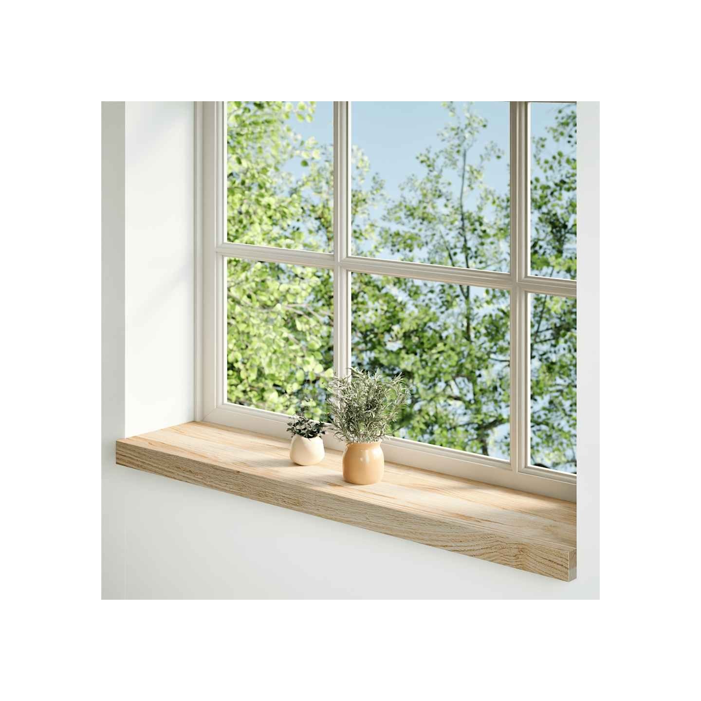 Appuis de fenêtre 2 pcs non traité 70x20x2 cm bois chêne massif