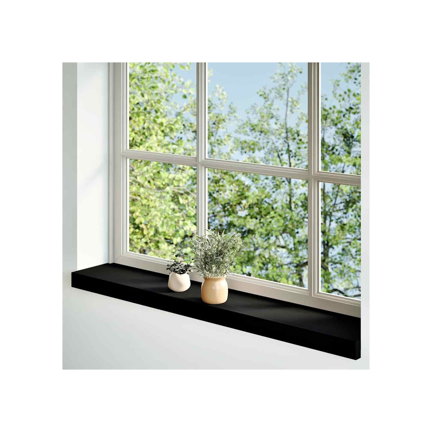Appuis de fenêtre 2 pcs brun-noir bois de chêne massif