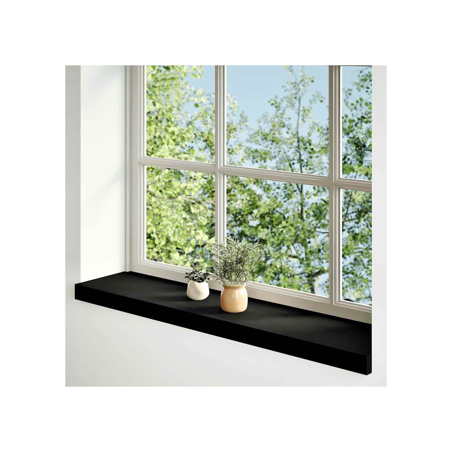 Appuis de fenêtre 2 pcs brun-noir bois de chêne massif
