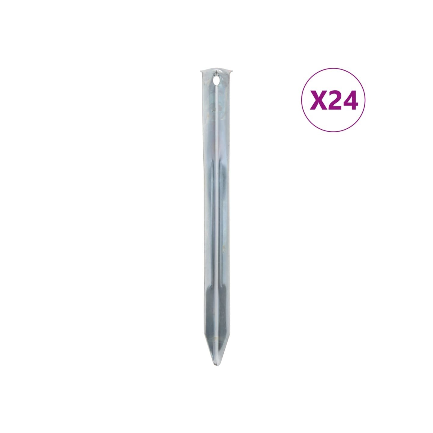 Piquets de tente 24 pcs 22 cm Ø20 mm acier galvanisé