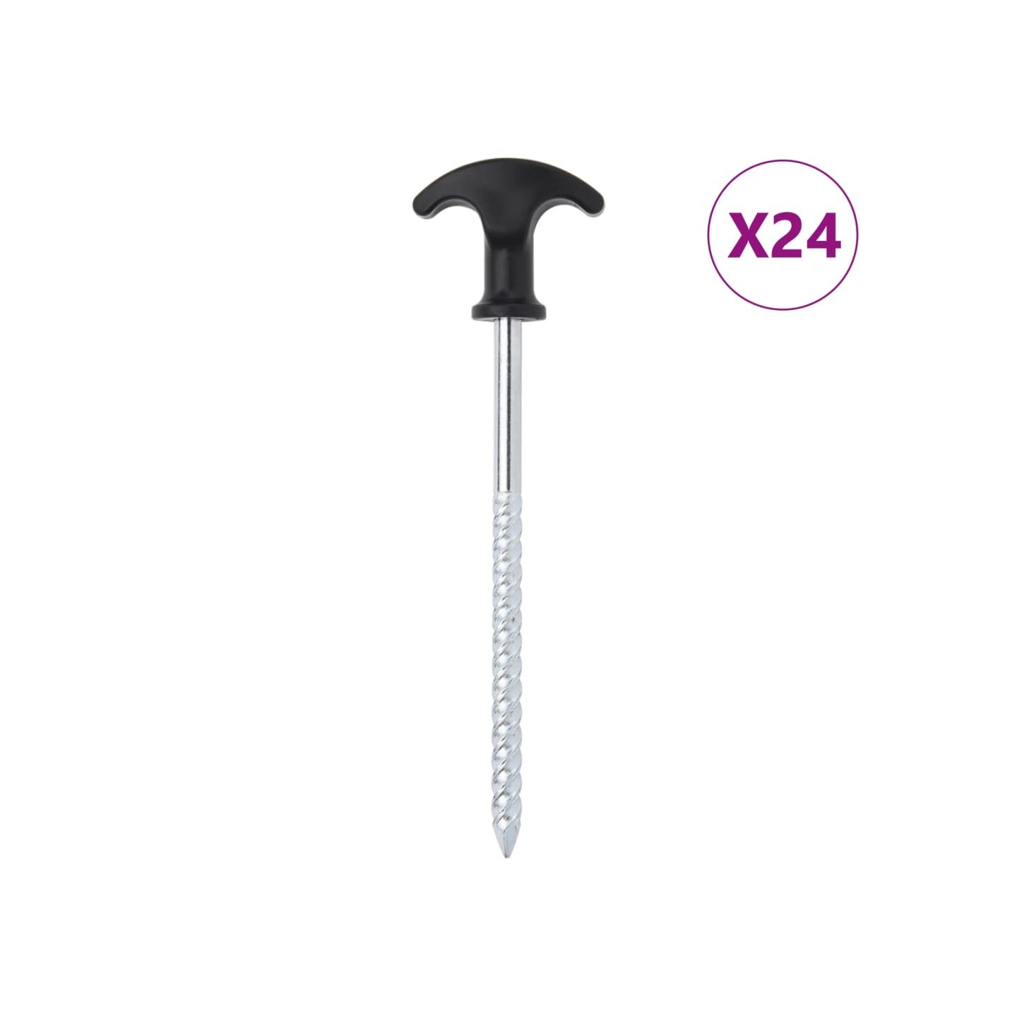 Piquets de tente 24 pcs 17 cm Ø7 mm acier galvanisé