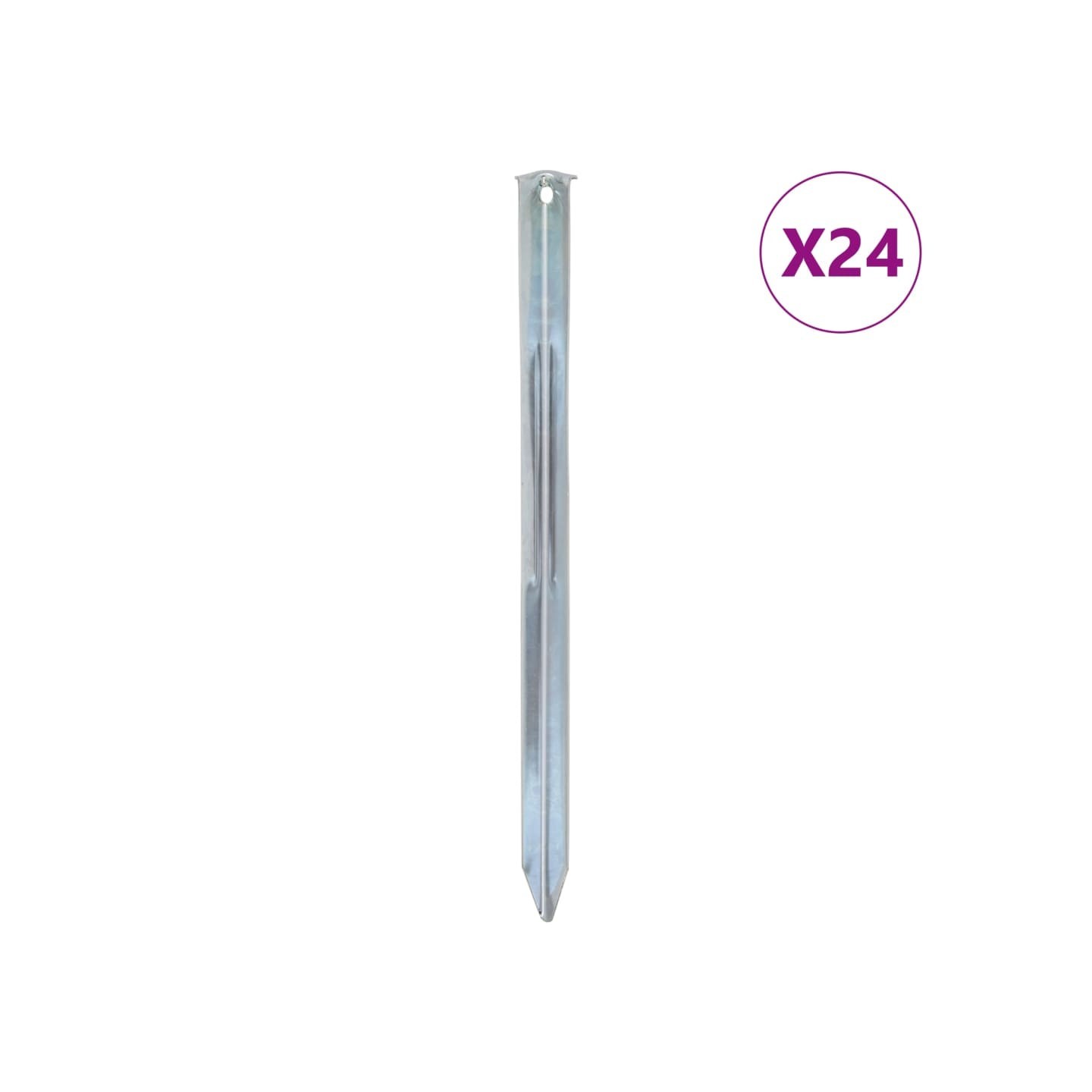 Piquets de tente 24 pcs 30 cm Ø20 mm acier galvanisé