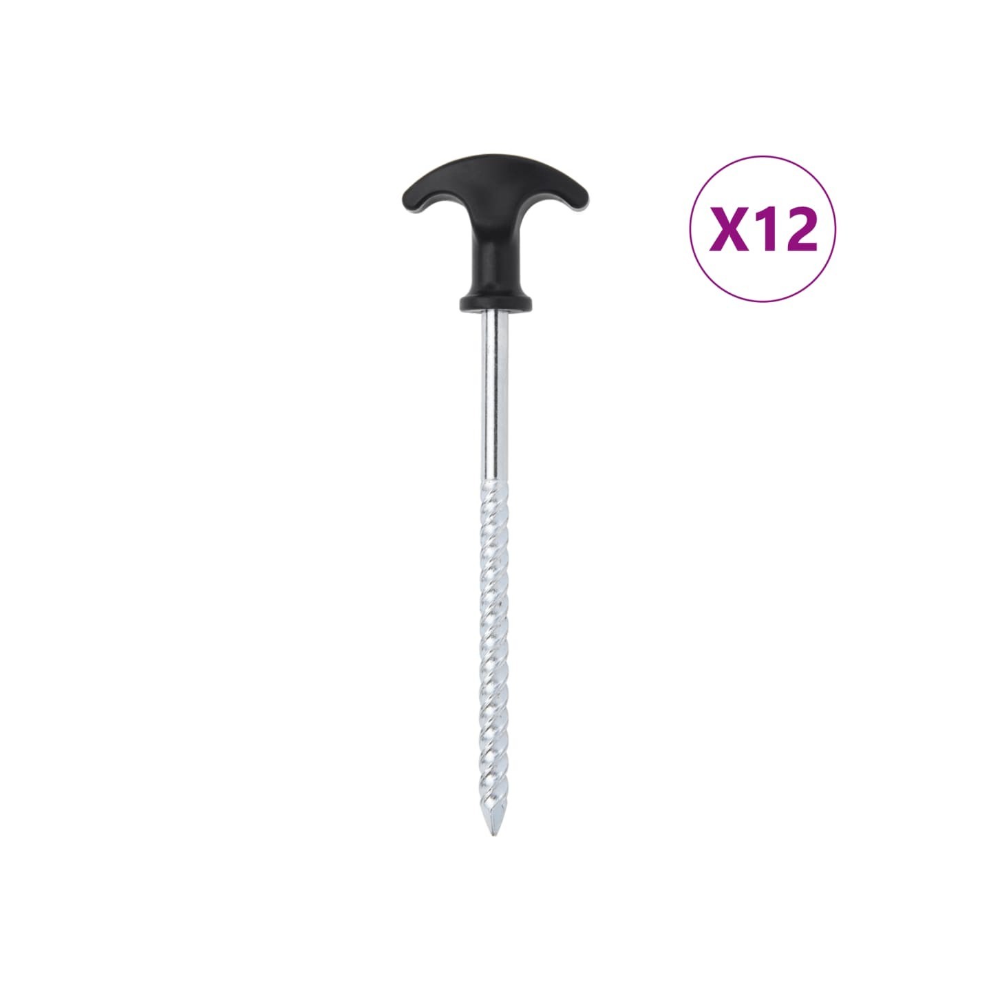 Piquets de tente 12 pcs 17 cm Ø7 mm acier galvanisé