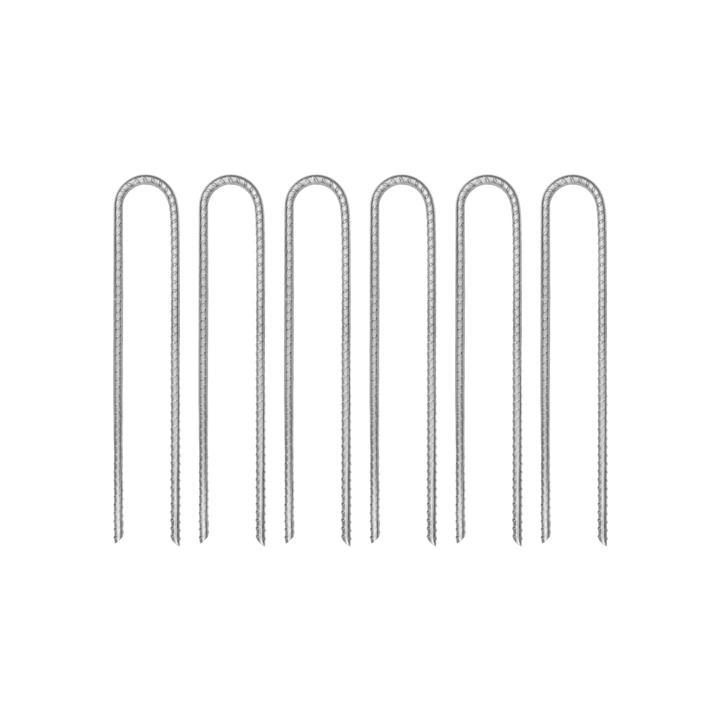 Piquets de tente 6 pcs en forme de U 30 cm Ø8,5mm acier galvanisé