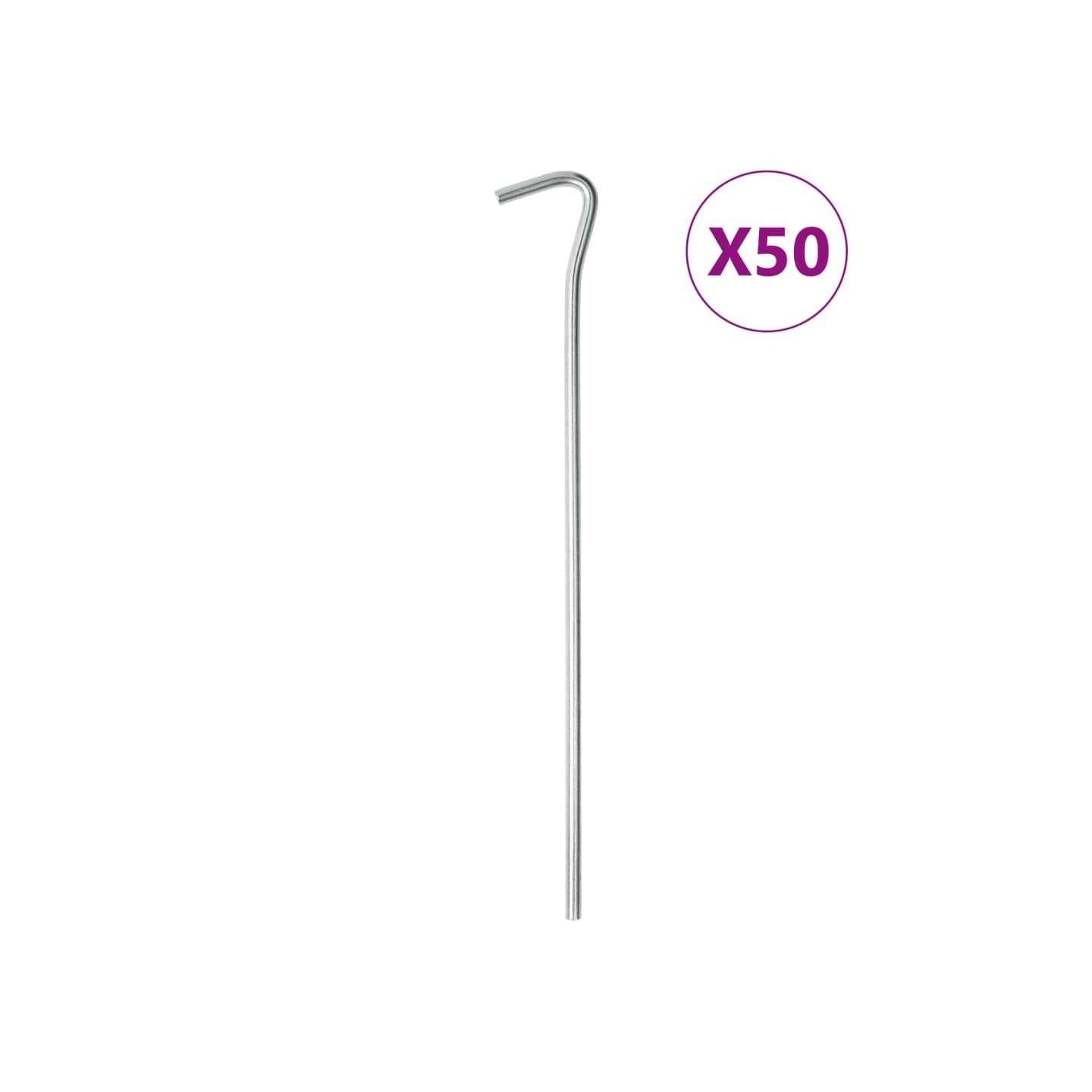 Piquets de tente 50 pcs 23 cm Ø5 mm acier galvanisé