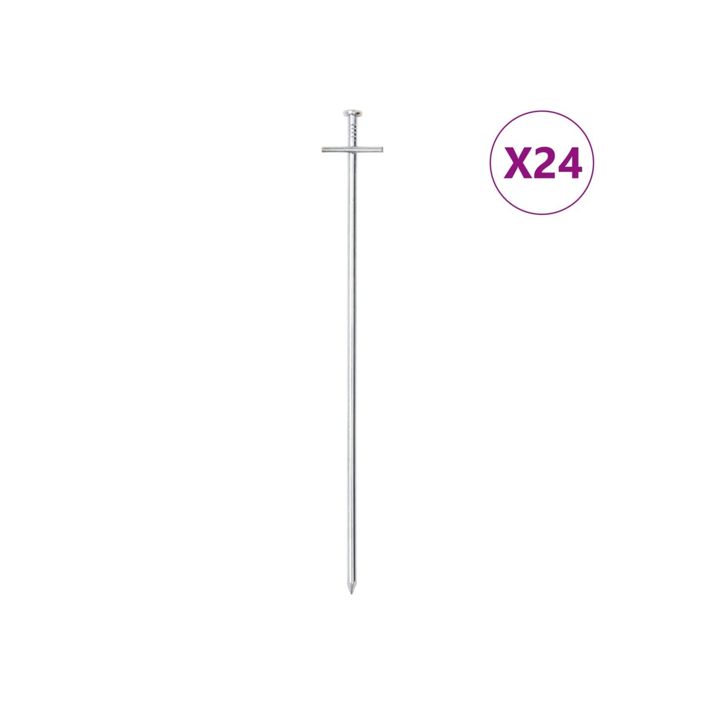 Piquets de tente 24 pcs 29,5 cm Ø6 mm acier galvanisé