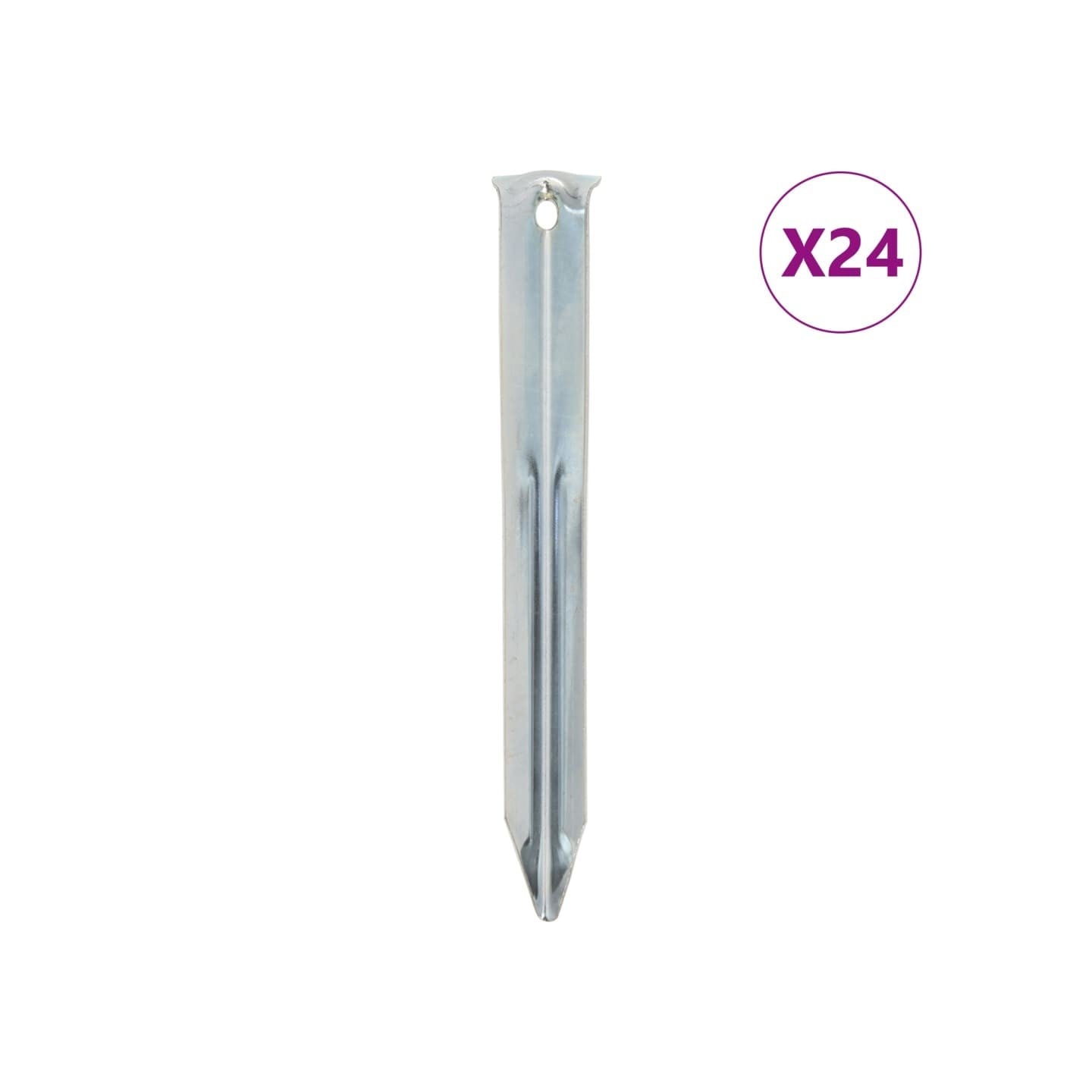 Piquets de tente 24 pcs 17 cm Ø20 mm acier galvanisé
