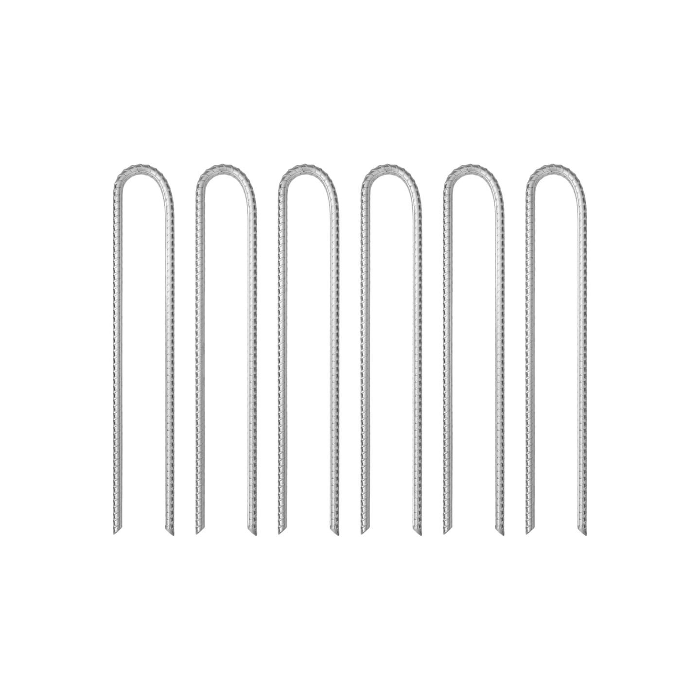Piquets de tente 6pcs en forme de U 337cm Ø11,3mm acier galvanisé