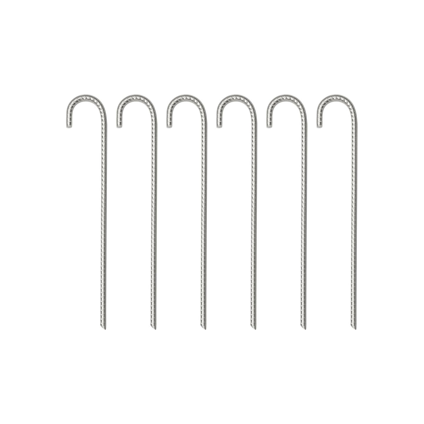 Piquets de tente 6 pcs 37 cm Ø10 mm acier galvanisé