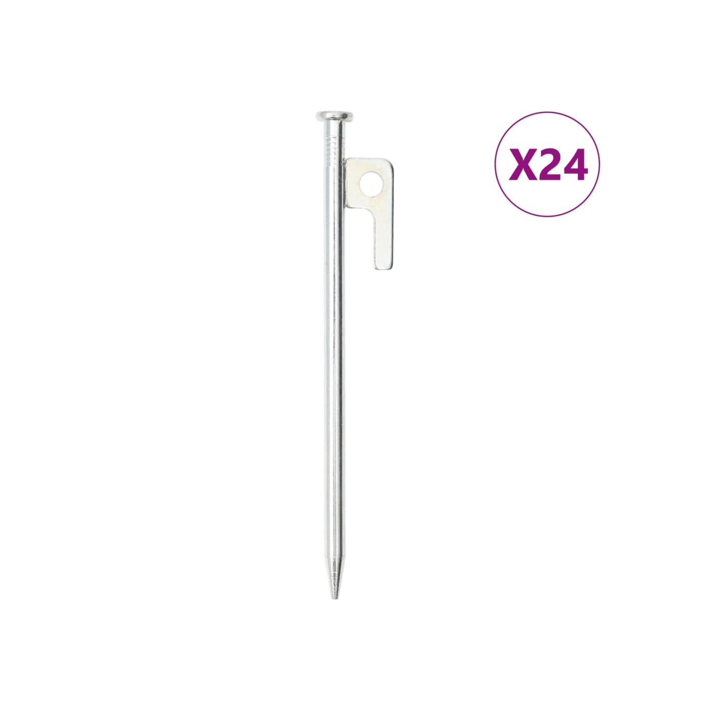 Piquets de tente 24 pcs 20 cm 9 mm acier galvanisé