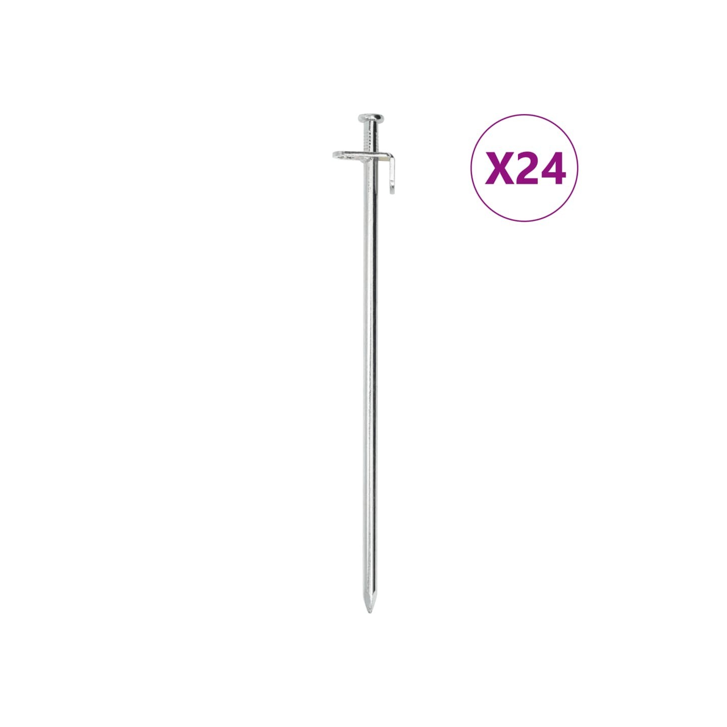 Piquets de tente 24 pcs 30 cm 8 mm acier galvanisé