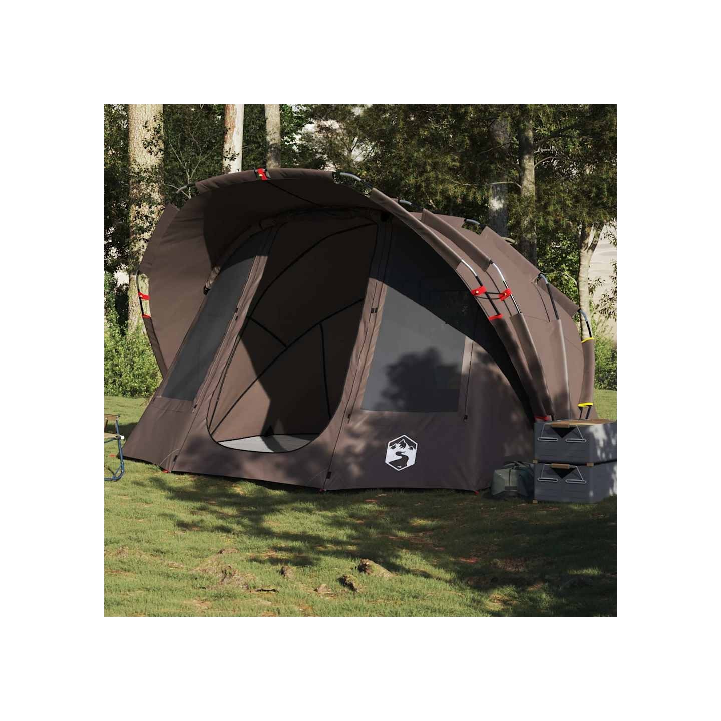 Tente de pêche 5 personnes marron imperméable