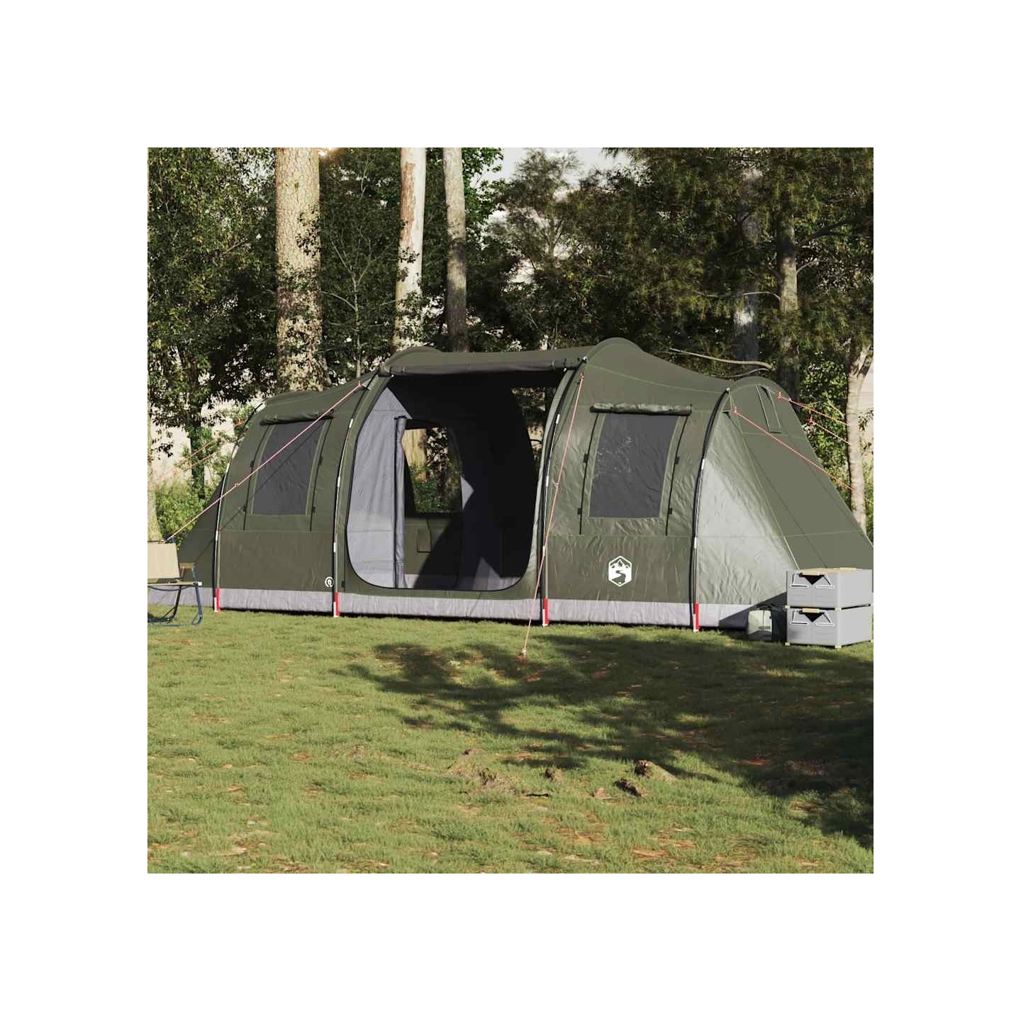 Tente de camping tunnel 4 personnes vert olive imperméable