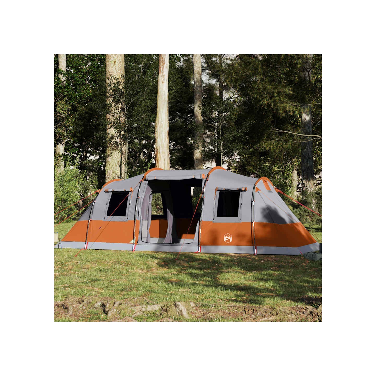 Tente familiale tunnel 6 personnes gris imperméable
